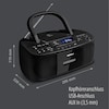 MEDION® LIFE® E65010 Boombox, CD-Kassetten-Radio mit MP3-Wiedergabe, PLL-UKW Radio, USB Anschluss, CD-R/RW kompatibel, AUX-In, 2 x 3 W RMS