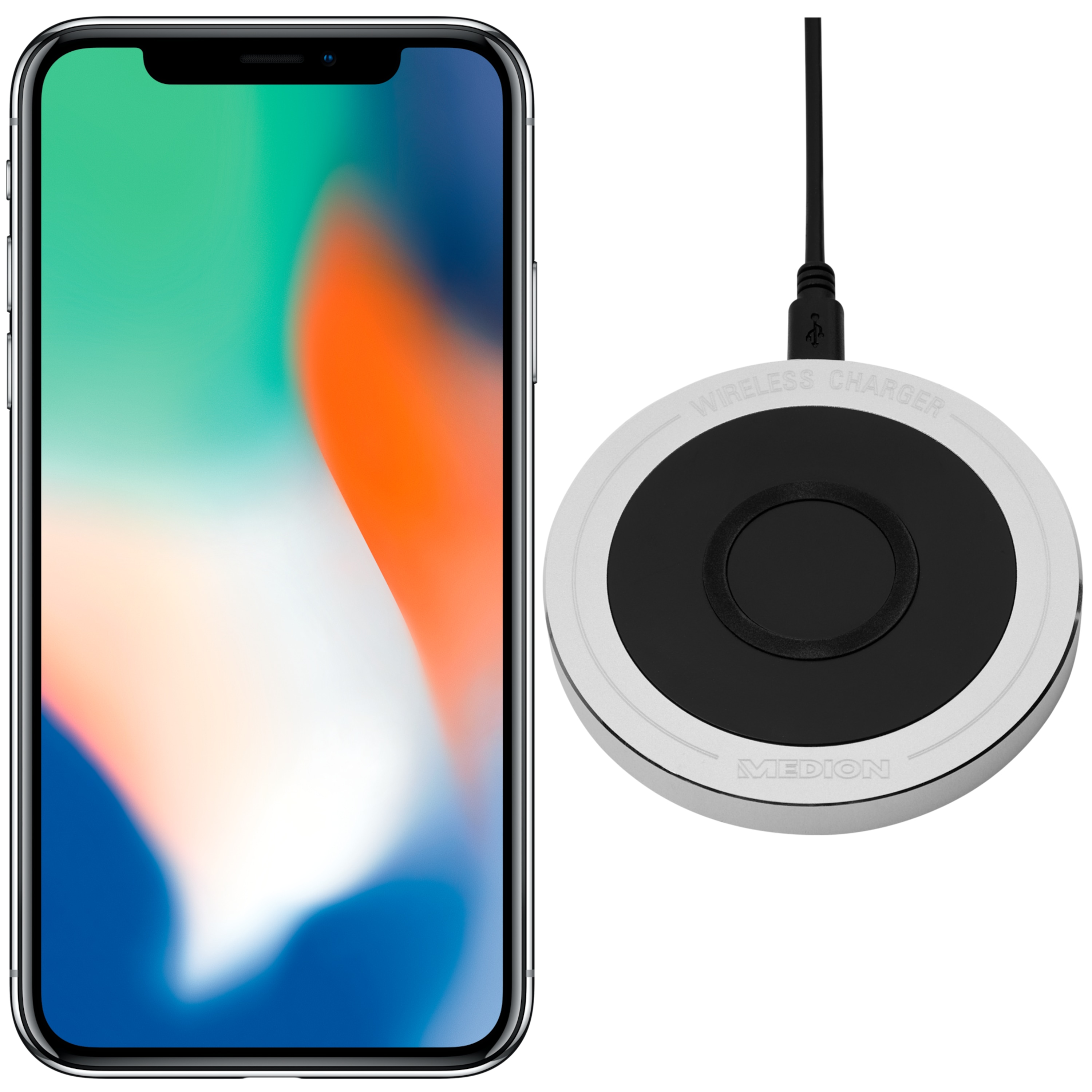 APPLE iPhone X 64 GB (generalüberholt) mit Qi Wireless Charger ALDI TALK