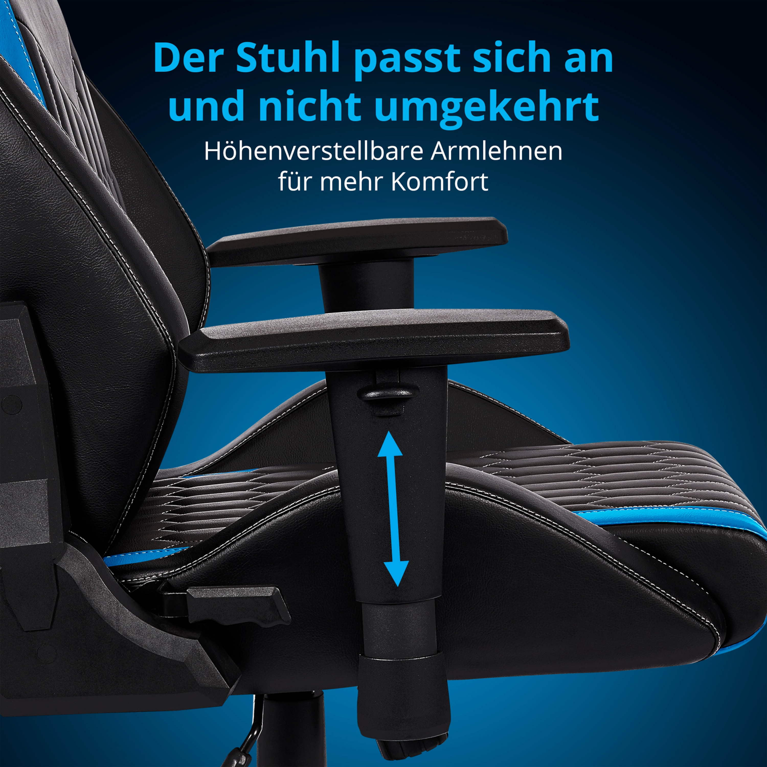 MEDION® ERAZER® Druid P10, Gaming Stuhl mit hohem Sitzkomfort, sportlichen Look, hochwertige Materialien & ergonomisch unterstütze Sitzposition