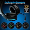 MEDION® ERAZER® Mage X10, Wireless Gaming Headset, klasse Klangqualität, flexibles & abnehmbares Mikrofon, RGB, Kabelbedienelement, bis zu 12 Stunden Laufzeit, kabellos (PC & PS5®) oder kabelgebunden