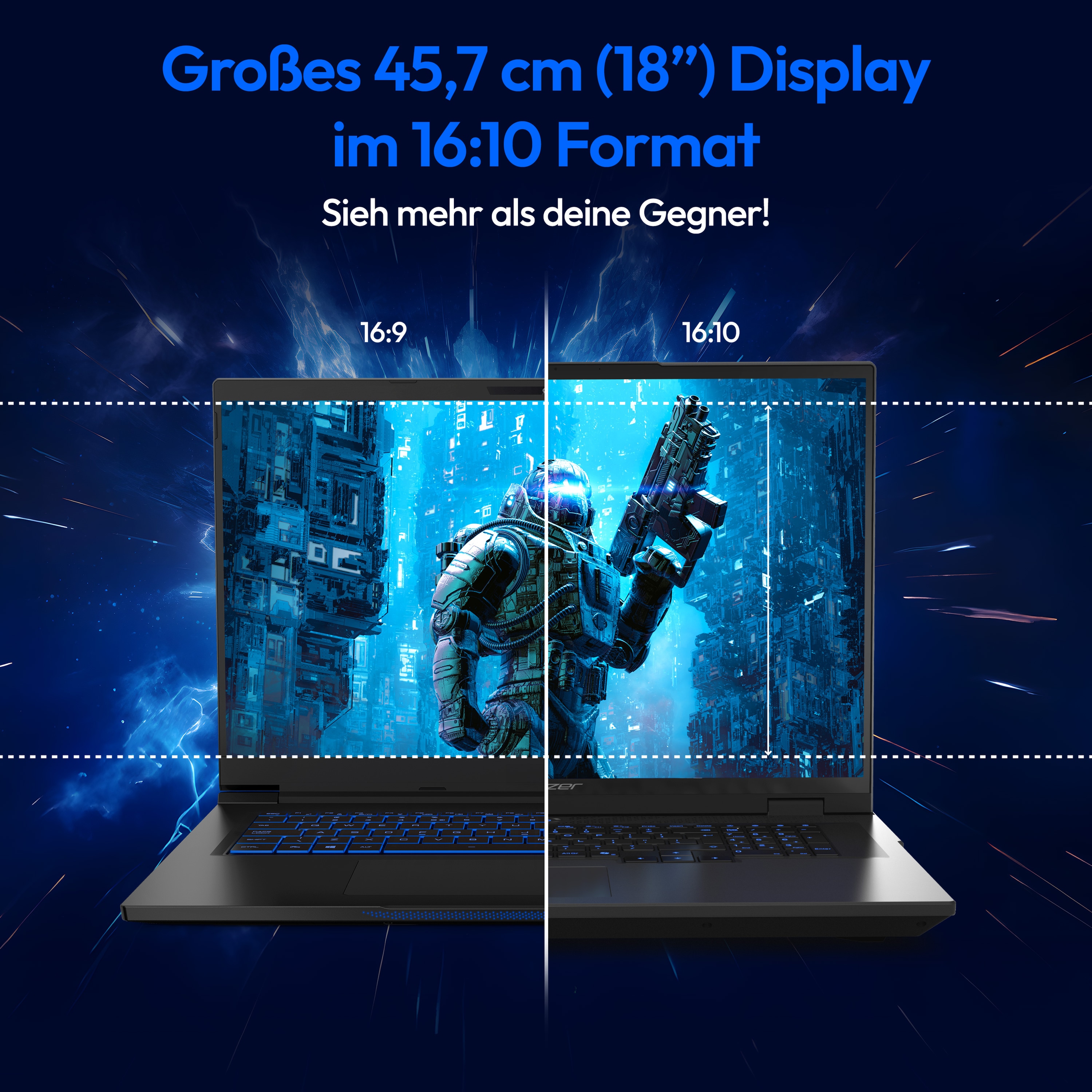 MEDION® ERAZER Beast 18 X1 High-End Gaming Laptop, Intel® Core™ Ultra 9 Prozessor 275HX, Windows 11 Home, 45,7 cm (18”) QHD+ Display 100% sRGB mit 240 Hz, RTX 5090, 4 TB PCIe SSD, 64 GB RAM