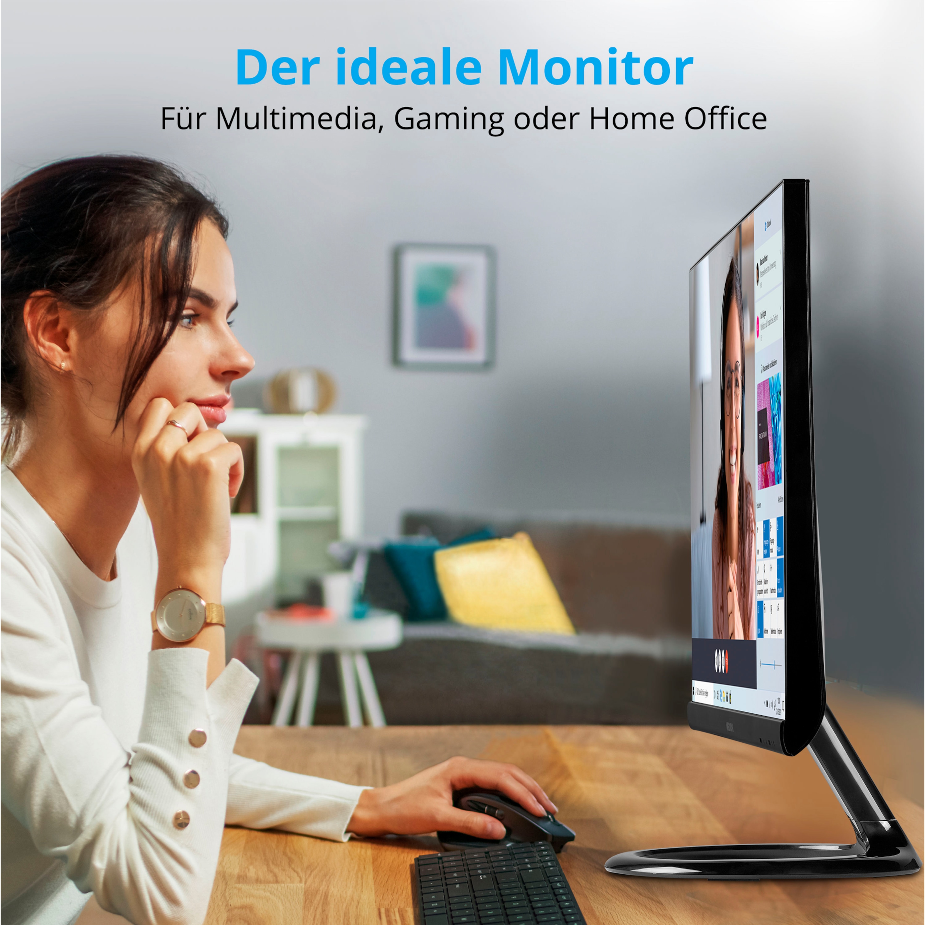 MEDION® AKOYA® P55491, Widescreen Monitor, 59,8 cm (23,6''), Full HD Display, HDMI und rahmenloses Design