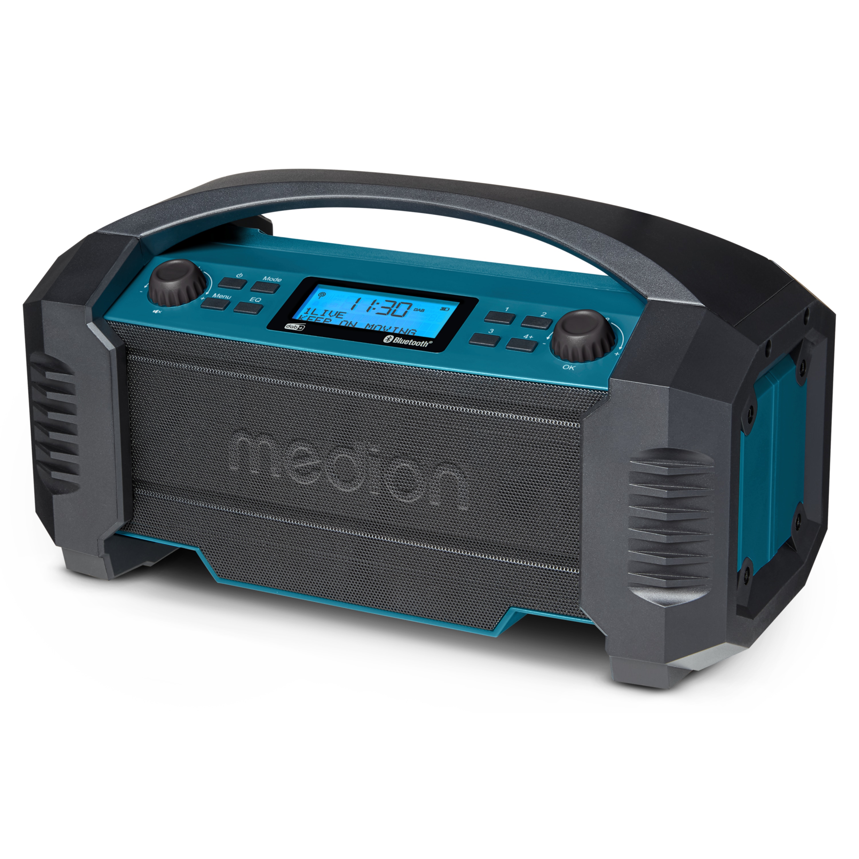 MEDION® LIFE® E66050 DAB+/Bluetooth®-Baustellenradio, ideal für Baustellen, Garten oder Camping, IP54 Schutz gegen Spritzwasser & Staub, 7 Soundeinstellungen, integr. Akku, 15 W RMS