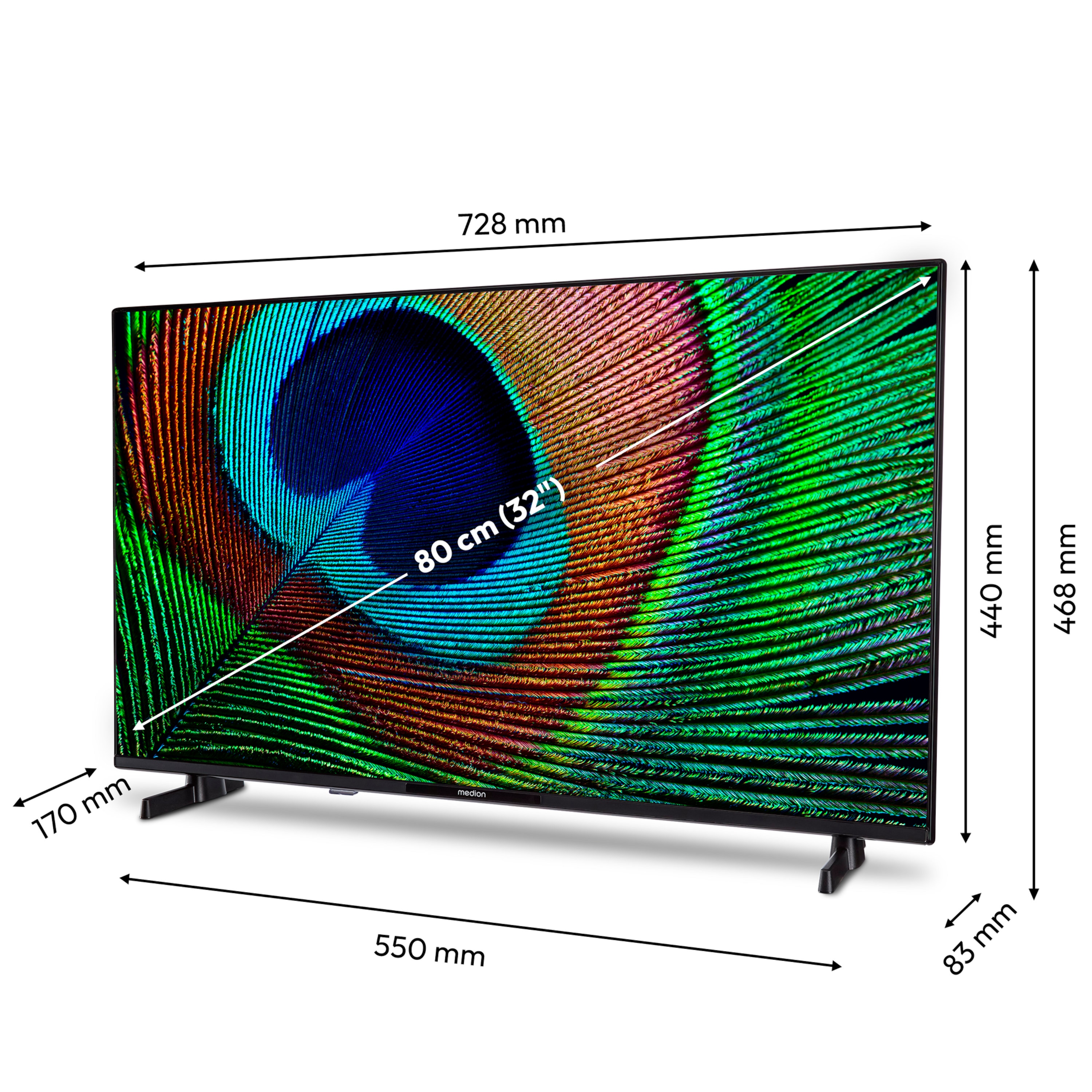 MEDION® LIFE® P8322500 (MD 832100) Android TV, 80 cm (32''), Full HD Display, HDR, PVR ready, Bluetooth®, Netflix, Amazon Prime Video