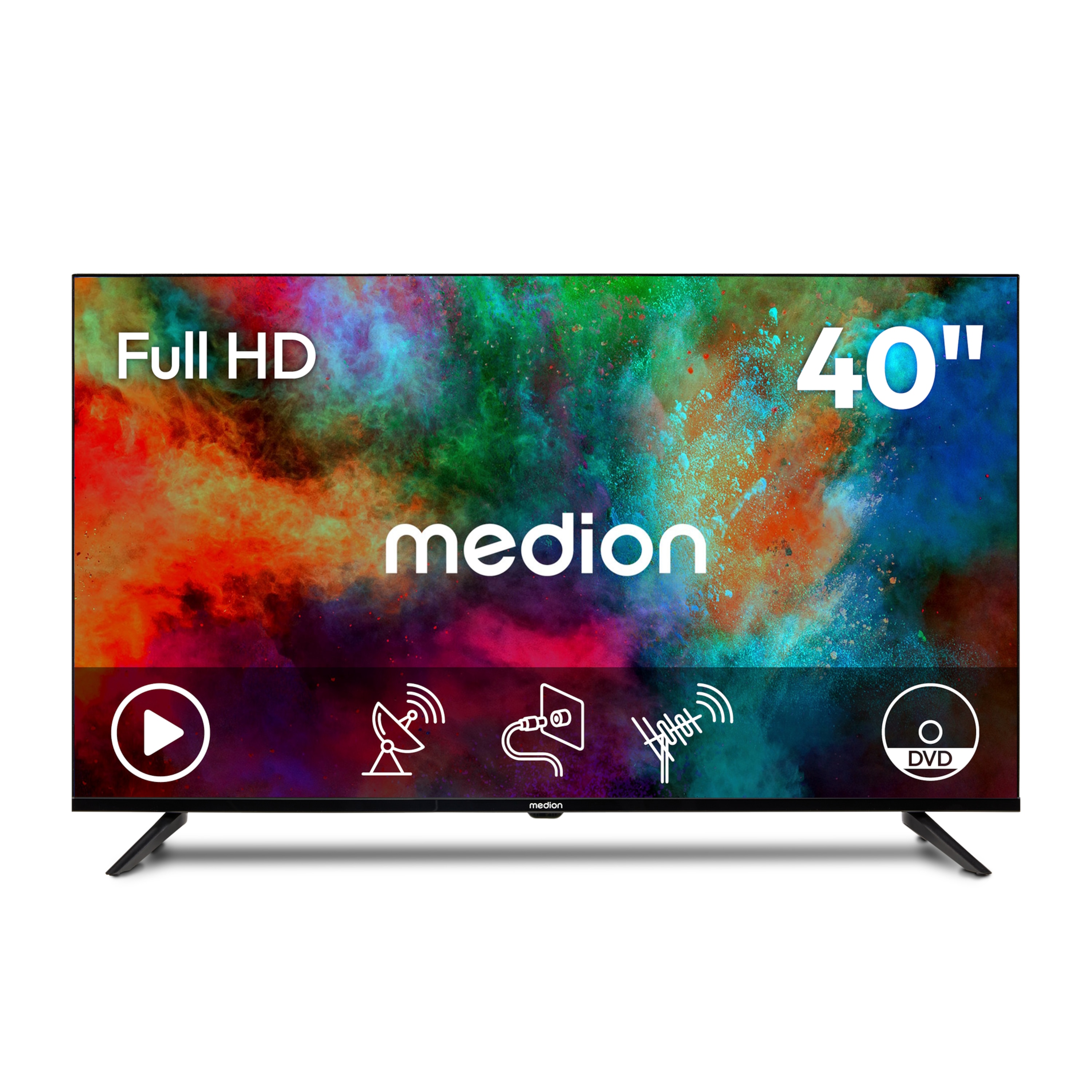 MEDION® LIFE MD 840003 TV (2026), 100,3 cm (40''), Full HD, HD Triple Tuner, integrierter DVD-Player, integrierter Mediaplayer, CI+ Schnittstelle