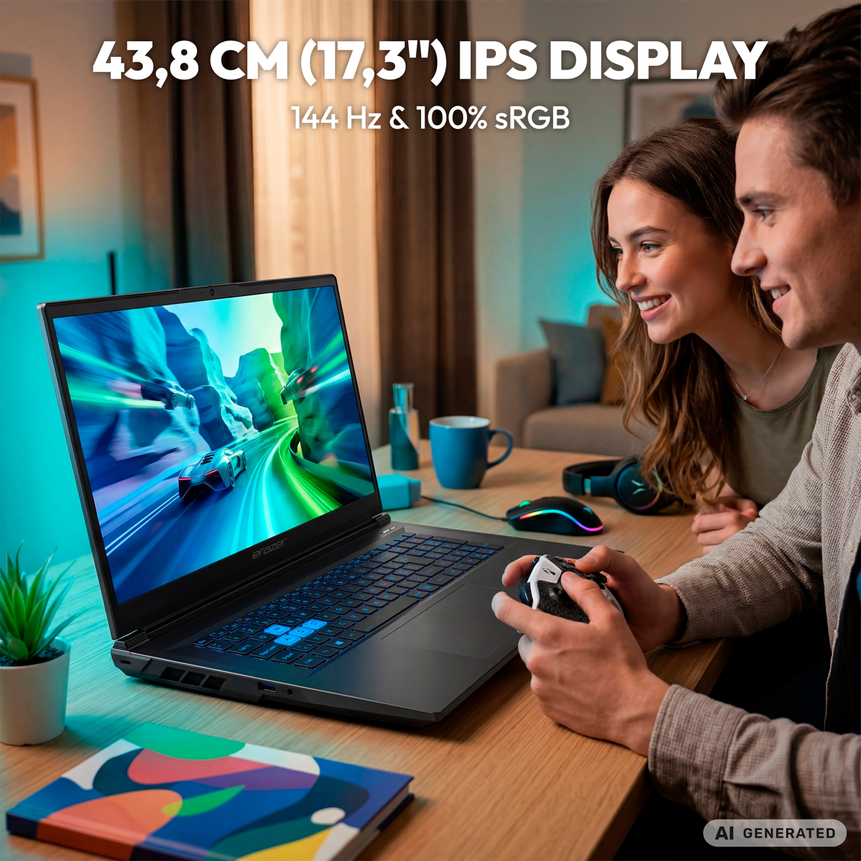 MEDION® ERAZER Defender 17 P10 Core Gaming Laptop, Intel® Core™ i9-14900HX, Windows 11 Home, 43,8 cm (17,3") FHD Display mit 144 Hz, NVIDIA® GeForce RTX™ 5070, 1 TB SSD, 16 GB RAM