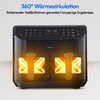 MEDION® LIFE® P20 XXL Twin Doppelzonen-Heißluftfritteuse MD 11760, 100 Rezepte in der Life+ App, 2 separate Garzonen, 9 Automatikprogramme, 8,7 L Gesamt-Nutzinhalt, 2.600 Watt, Temperatur einstellbar bis 200 °C