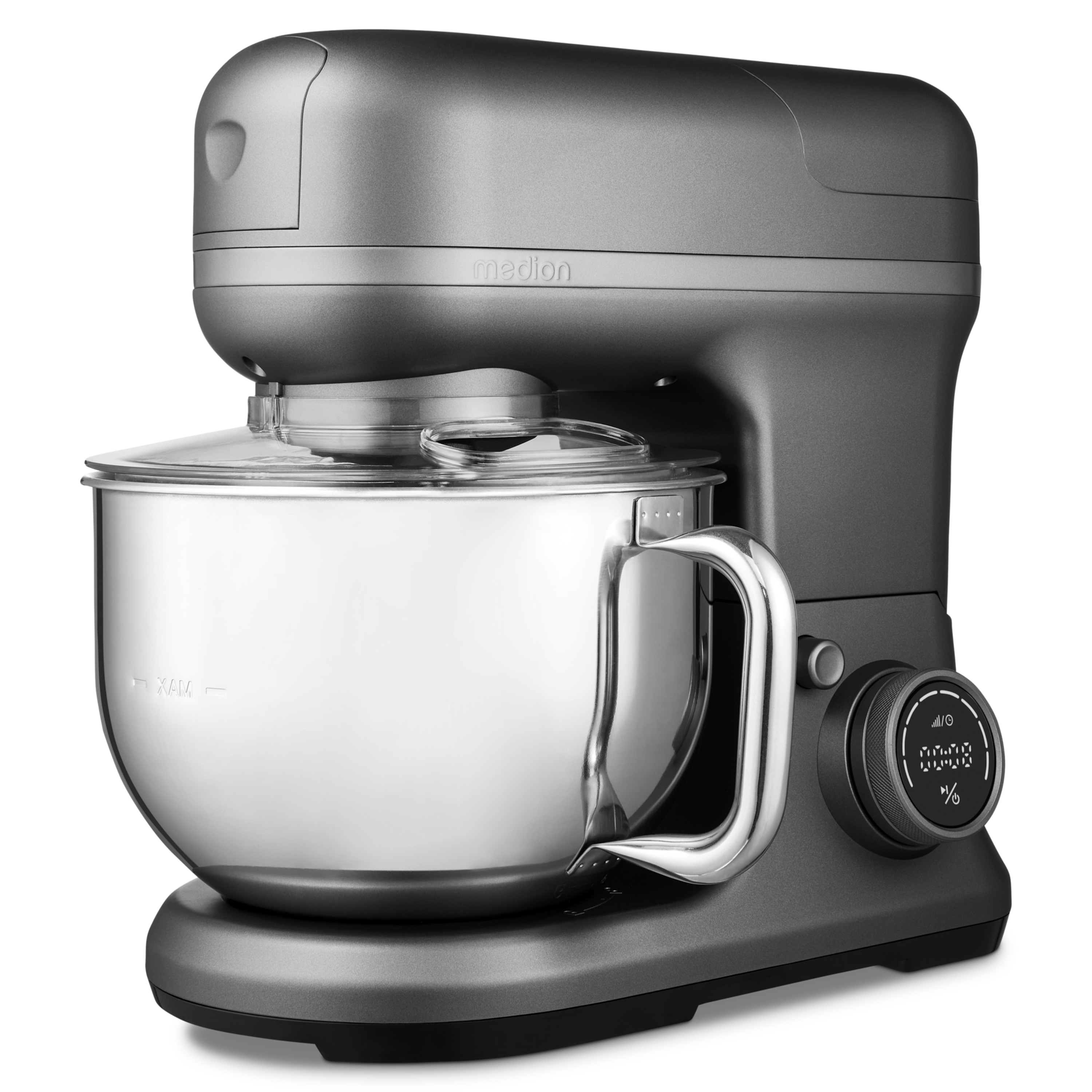 MEDION® LIFE® 4-in-1 Digitale Küchenmaschine MD18440, 1.200 W, 8 Geschwindigkeitsstufen, Digitales Sensor-Touch-Display, umfangreiches Zubehör