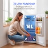 MEDION® LIFE Kühlschrank MD370009, 76 L Nutzinhalt, 3 Ablagen & 2 Türfächer, temperaturregulierbar (0–8 °C), wechselbarer Türanschlag, Energieklasse E