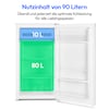 MEDION® LIFE® Kühlschrank mit Eiswürfelfach MD 37690, 90 L Gesamt-Nutzinhalt (Kühlteil 80 L & Eiswürfelfach 10 L), wechselbarer Türanschlag, geringer Geräuschpegel