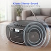 MEDION® LIFE E66476 Tragbare CD-Boombox, CD-Player, Kassettendeck, FM-Radio, USB-MP3-Wiedergabe, 30 Senderspeicher, Batteriebetrieb