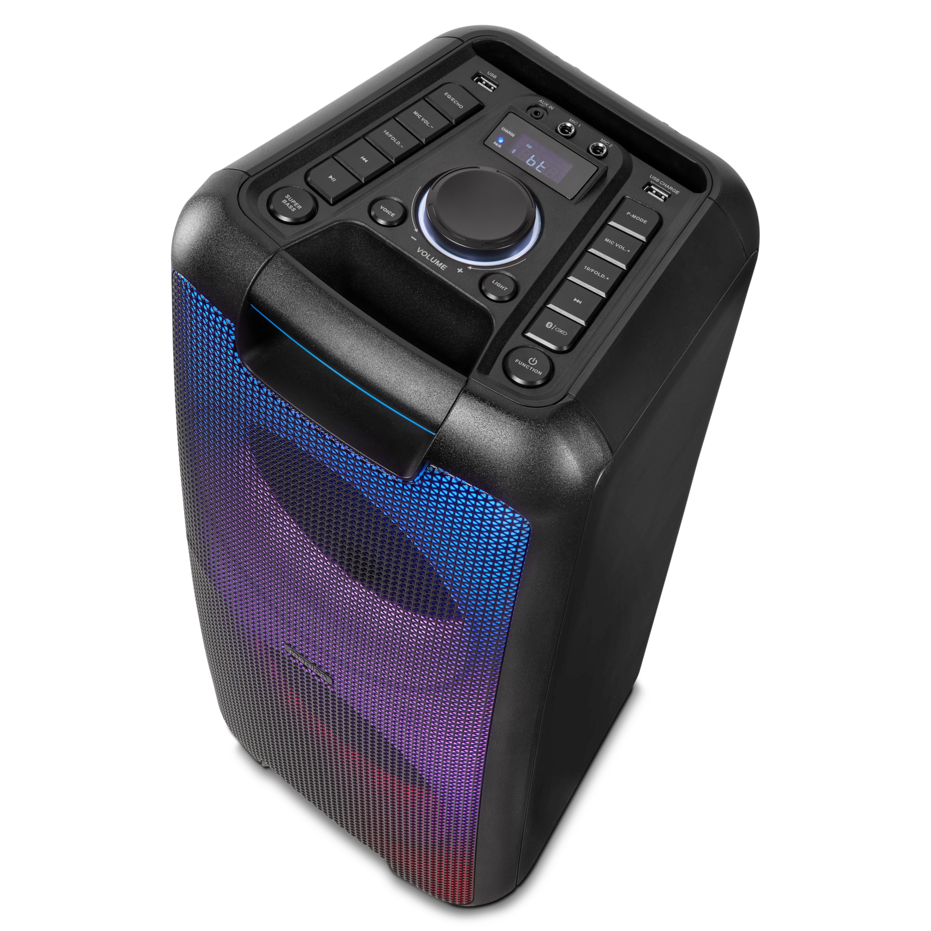 MEDION® LIFE® PX-1 Plus Partylautsprecher, tragbares Bluetooth® Soundsystem, verschiedene Lichteffekte, satter Sound, True Wireless Stereo Funktion, 2 x 50 W RMS