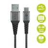 WENTRONIC USB-C auf USB-A Textilkabel mit Metallsteckern, elegantes und extra robustes Verbindungskabel, für Geräte mit USB-C Anschluss