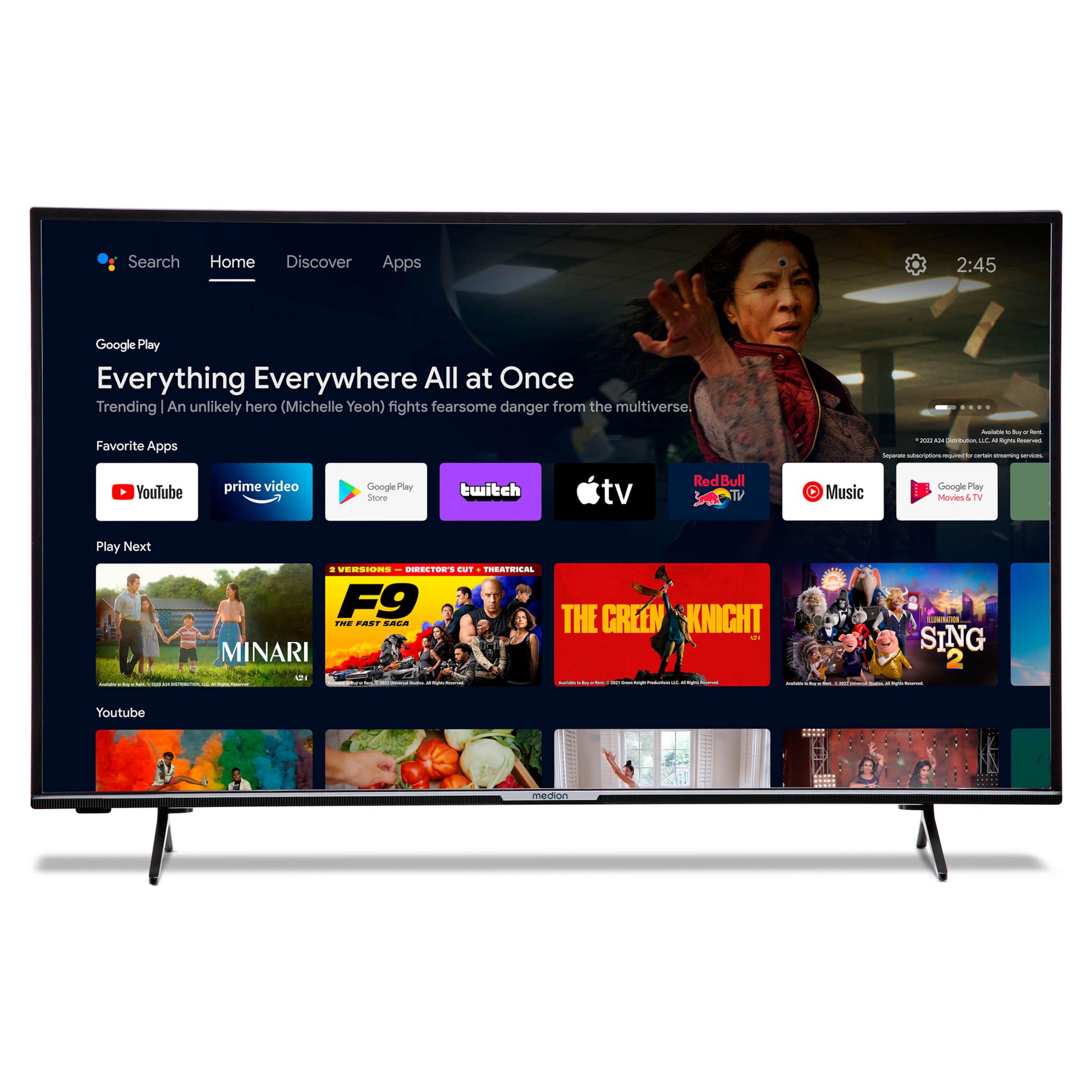 MEDION® LIFE® P14371 (MD 30044) Android TV™, 108 cm (43''), Full HD Display, PVR ready, Bluetooth®, Netflix, Amazon Prime Video