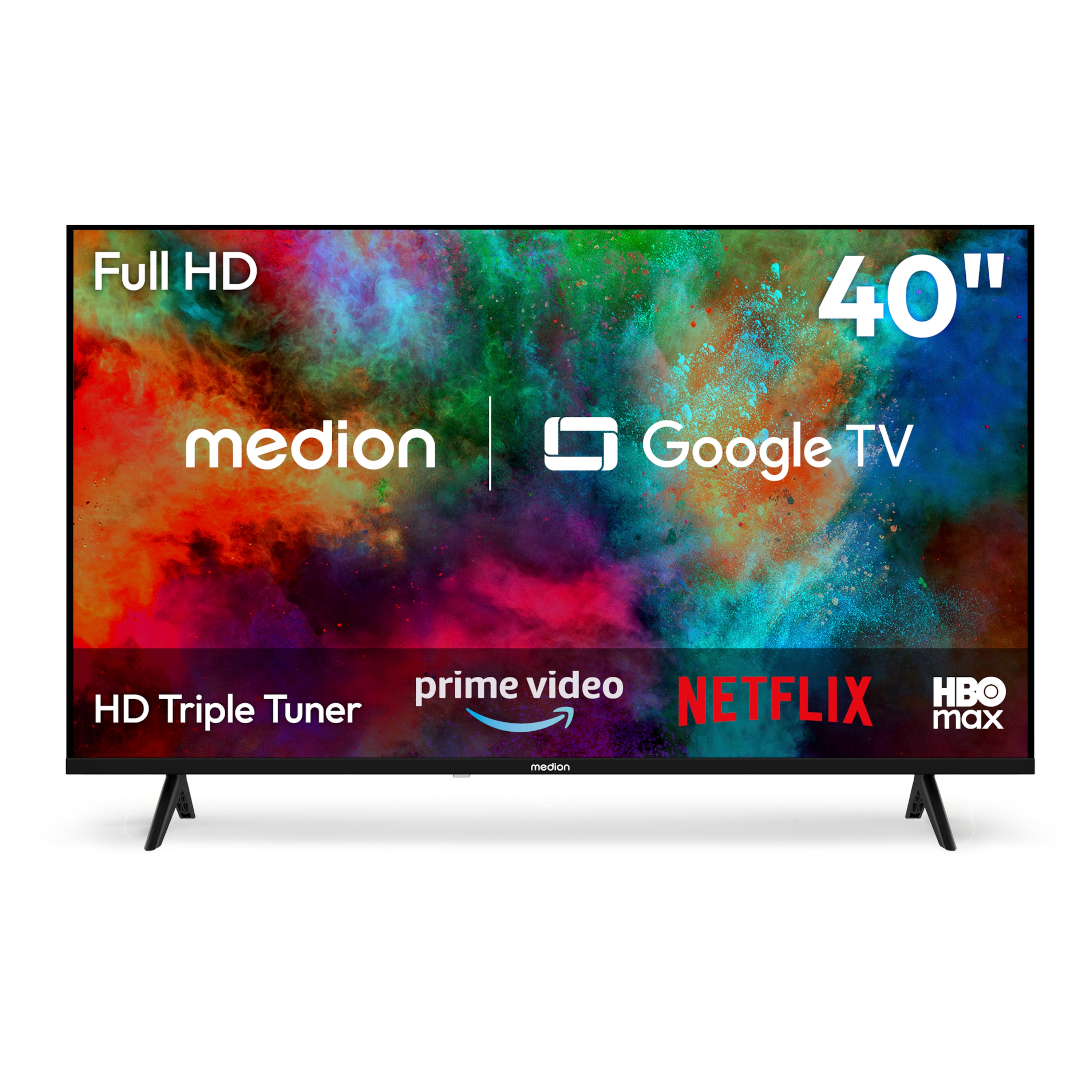 MEDION® LIFE MD 840103 Google TV™, 100,3 cm (40'') Full HD Display, PVR ready, HD Triple Tuner, Bluetooth®, App Store, Netflix, Disney+, Amazon Prime Video