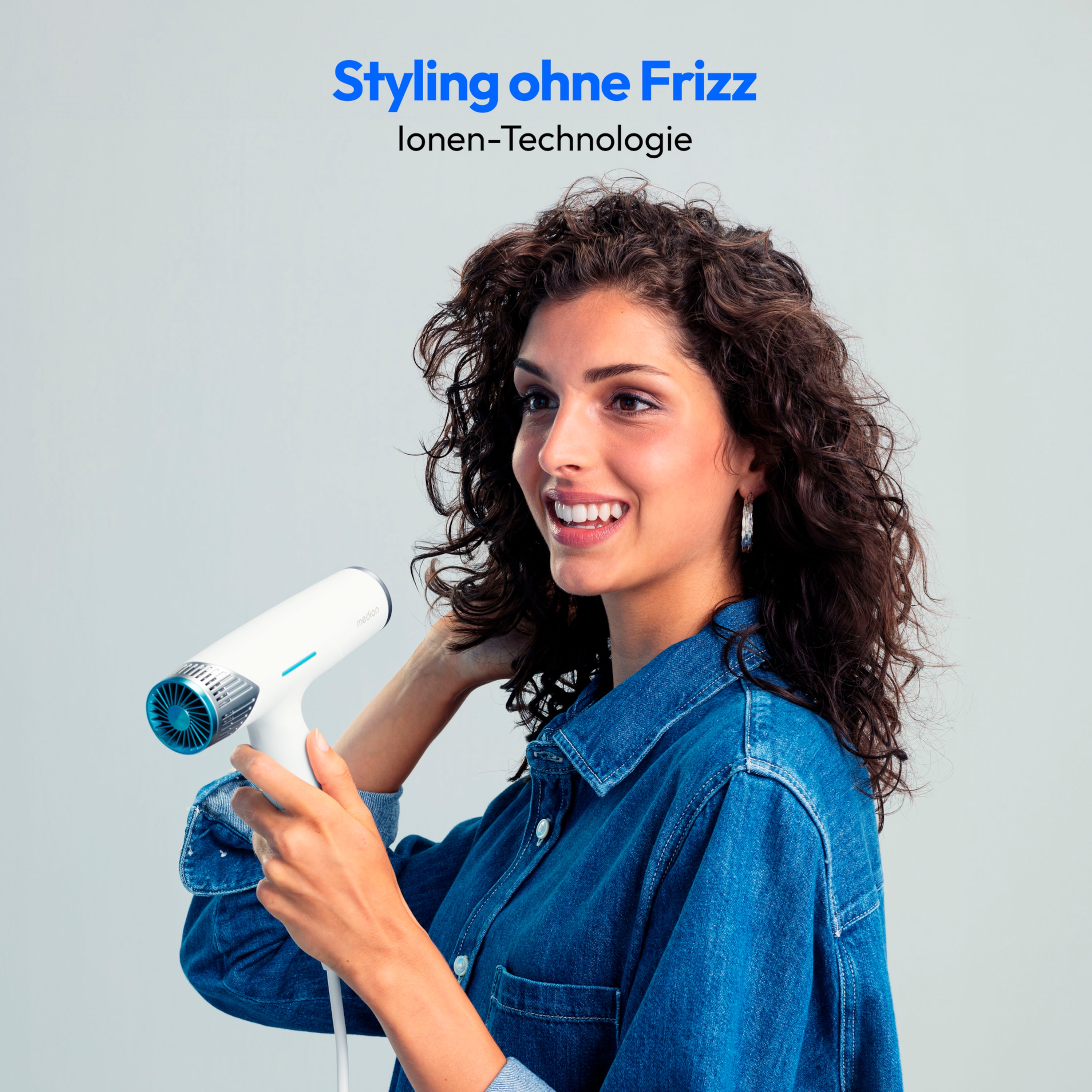 MEDION® LIFE HD2 Haartrockner mit Ionen-Technologie, 1.500 Watt, Selbstreinigungsfunktion, Vielseitige Aufsätze: Stylingdüsen und Diffusor, 3 Temperatur- und 3 Luftstromstufen