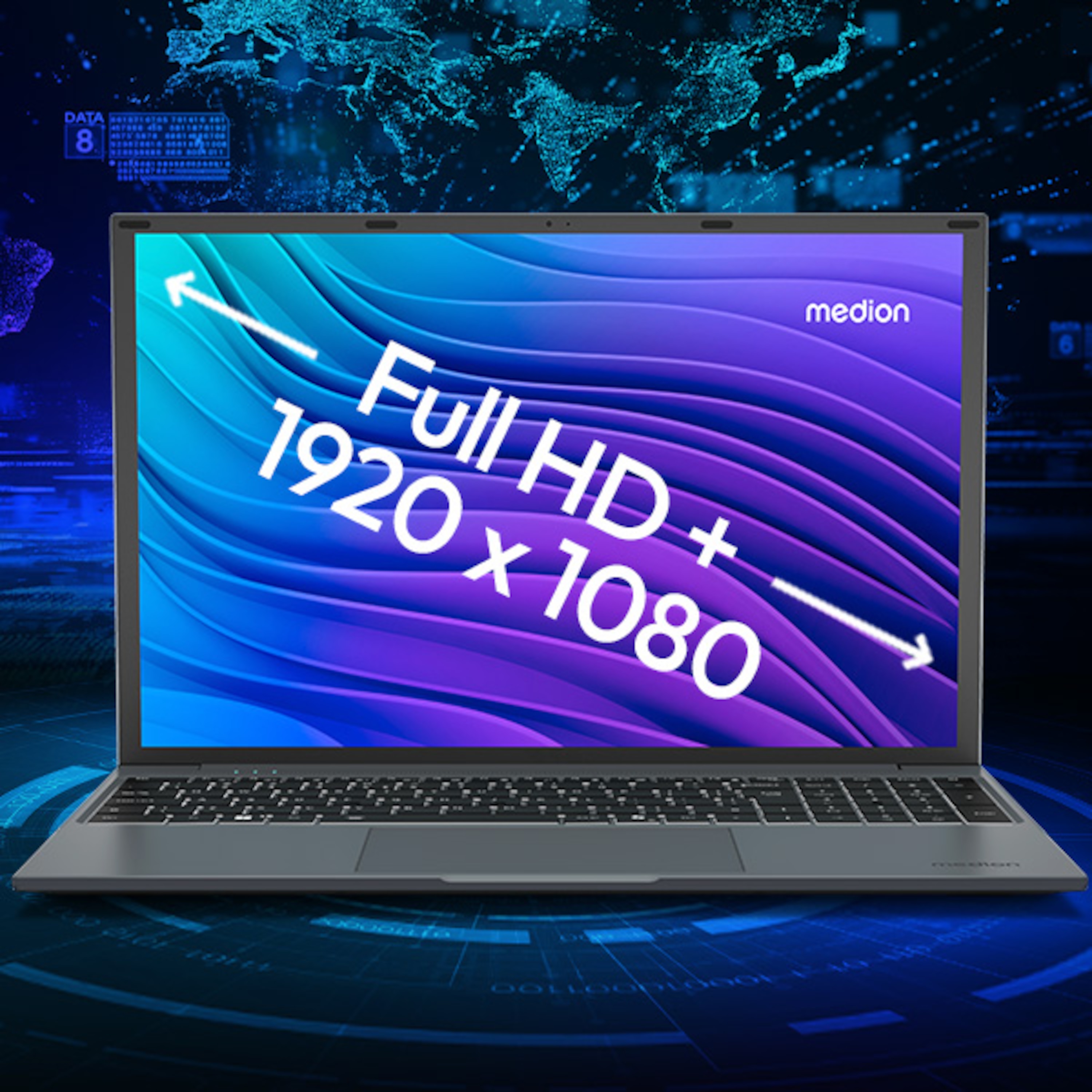40,6 cm (16,0”) FHD+ displej s technológiou IPS a pomerom strán 16:10
