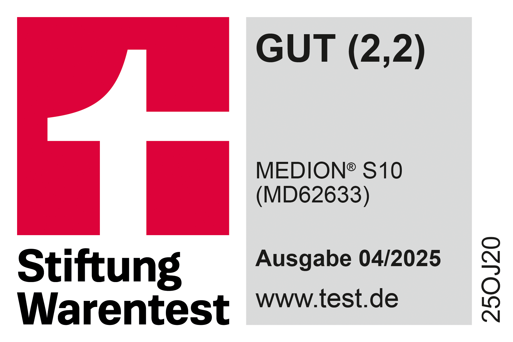 Laptop MEDION S10 MD62633 Stiftung Warentest Testurteil "Gut"