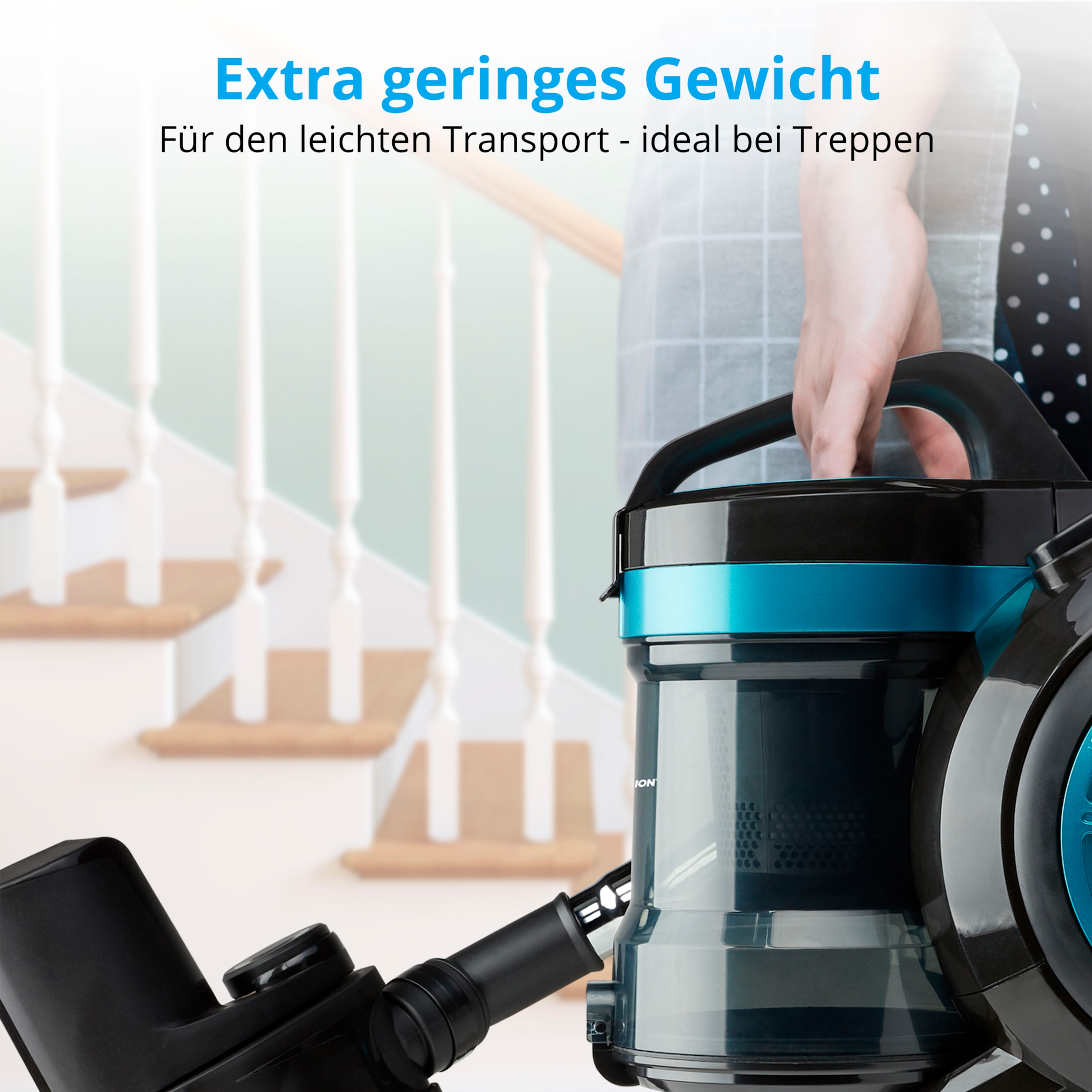 MEDION® Beutelloser Zyklon-Staubsauger MD 19407, 150W Saugleistung, Staubbehälterkapazität 2 L, EPA Filter, integriertes Zubehör