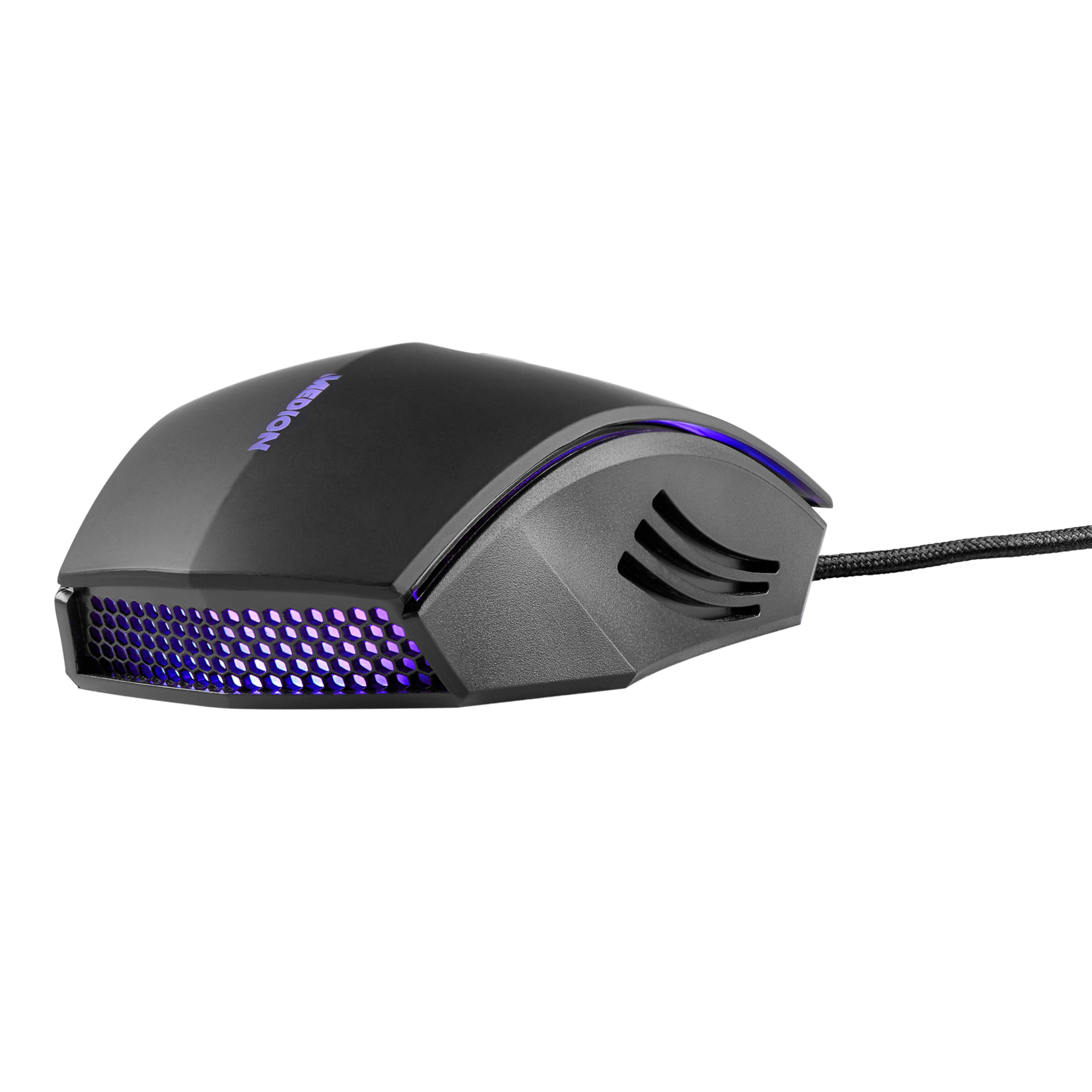 MEDION® E81091 6-Tasten Maus, mit LED-Beleuchtung, optische Auflösung bis zu 2.400 dpi, vergoldeter USB-Stecker