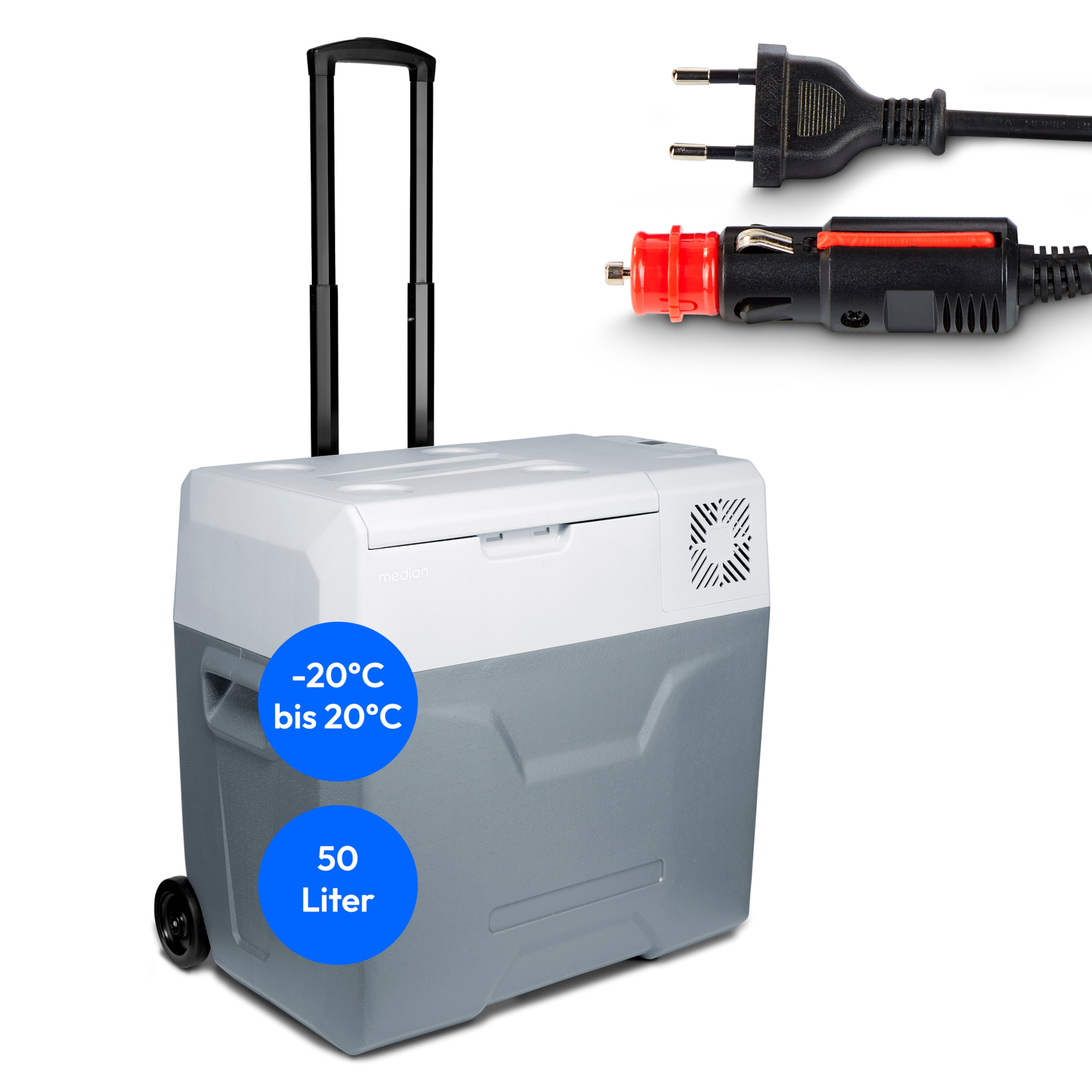 MEDION® LIFE® Kühl- und Gefrierbox MD13112, -20°C bis 20°C, mit Kompressor, 60 Watt, 47 L Stauraum, LED Anzeige, Energieeffizenzklasse D