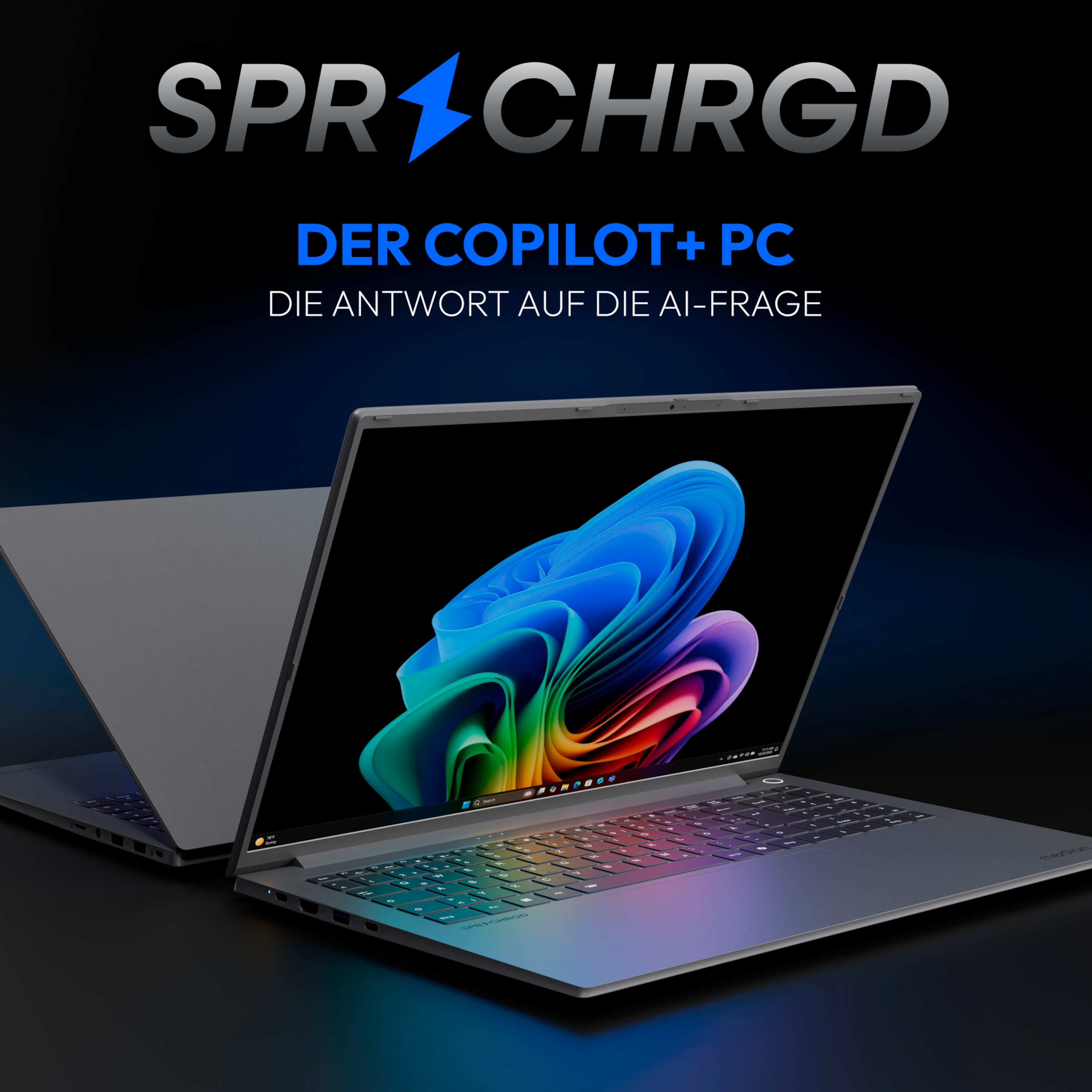 MEDION® SPRCHRGD 16 S1 OLED; Copilot+ PC, Intel® Core™ Ultra 7 258V , Windows 11 Home, 40,6 cm (16“) 2,8K OLED-Display, 1 TB SSD, 32 GB RAM
