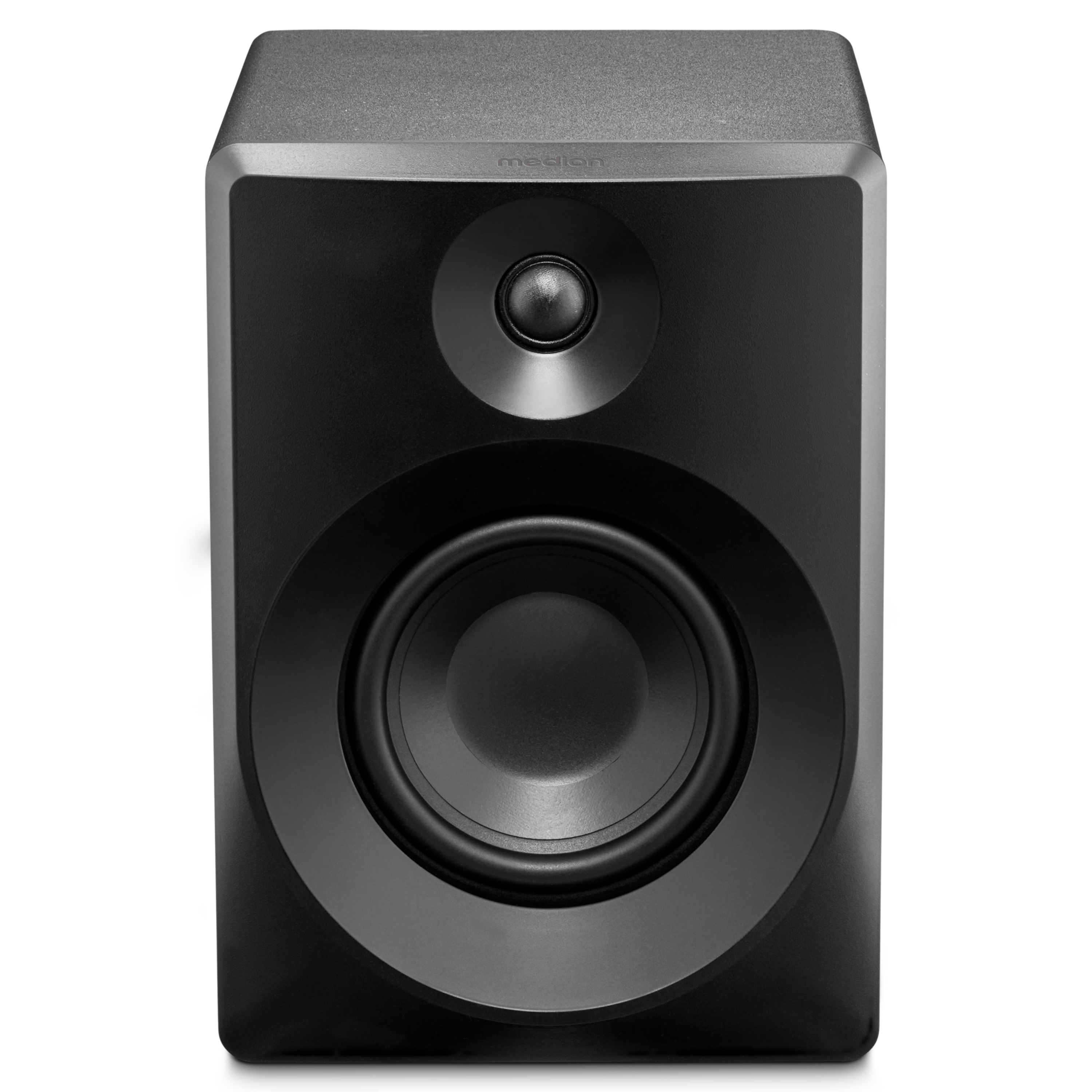 MEDION® LIFE® P61925 Regallautsprecher, aktiver & passiver Lautsprecher, 2-Wege-System, Bluetooth® 5.0, Stereo-Sound mit integriertem Hochtöner und Subwoofer, 2 x 50 W RMS