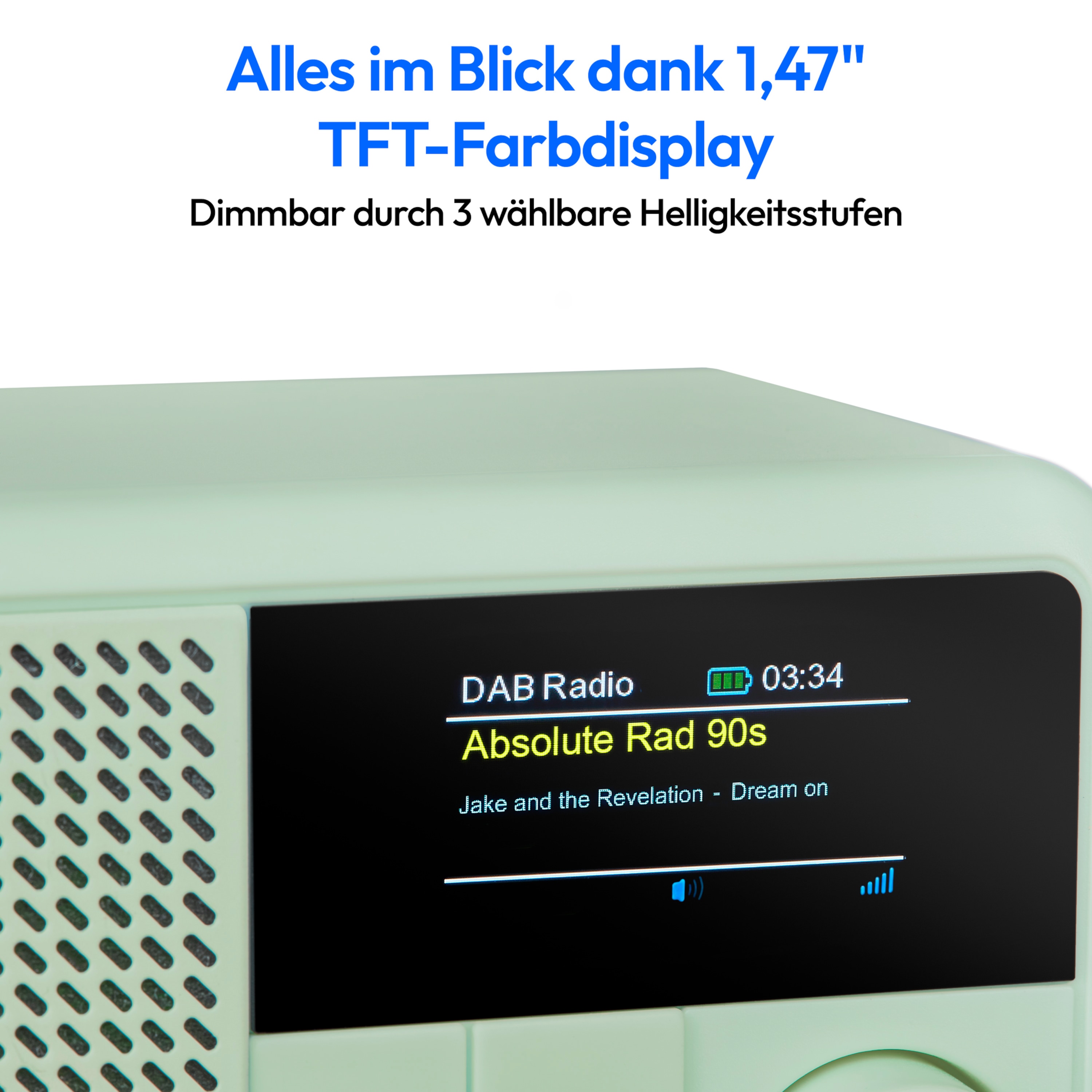 MEDION® LIFE® S66822 Tragbares DAB+ Radio, Farb-TFT Display 3,73 cm (1,47''), DAB+/UKW-Radio (je 40 Senderspeicher), Bluetooth® 5.3, integrierter Akku, extra kompakt, 2 W RMS