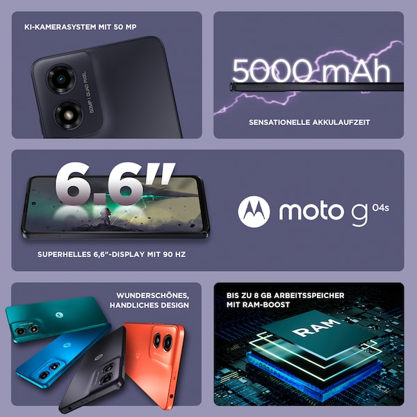 MOTOROLA moto g04s, 64 GB, Concord Black
