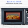 MEDION® Retro-Mikrowelle MD 15000, grau, 800 W Leistung, 20 L kompakt, 5 Mikrowellenstufen, Auftaufunktion, Timerfunktion, stilvolles Retro-Design