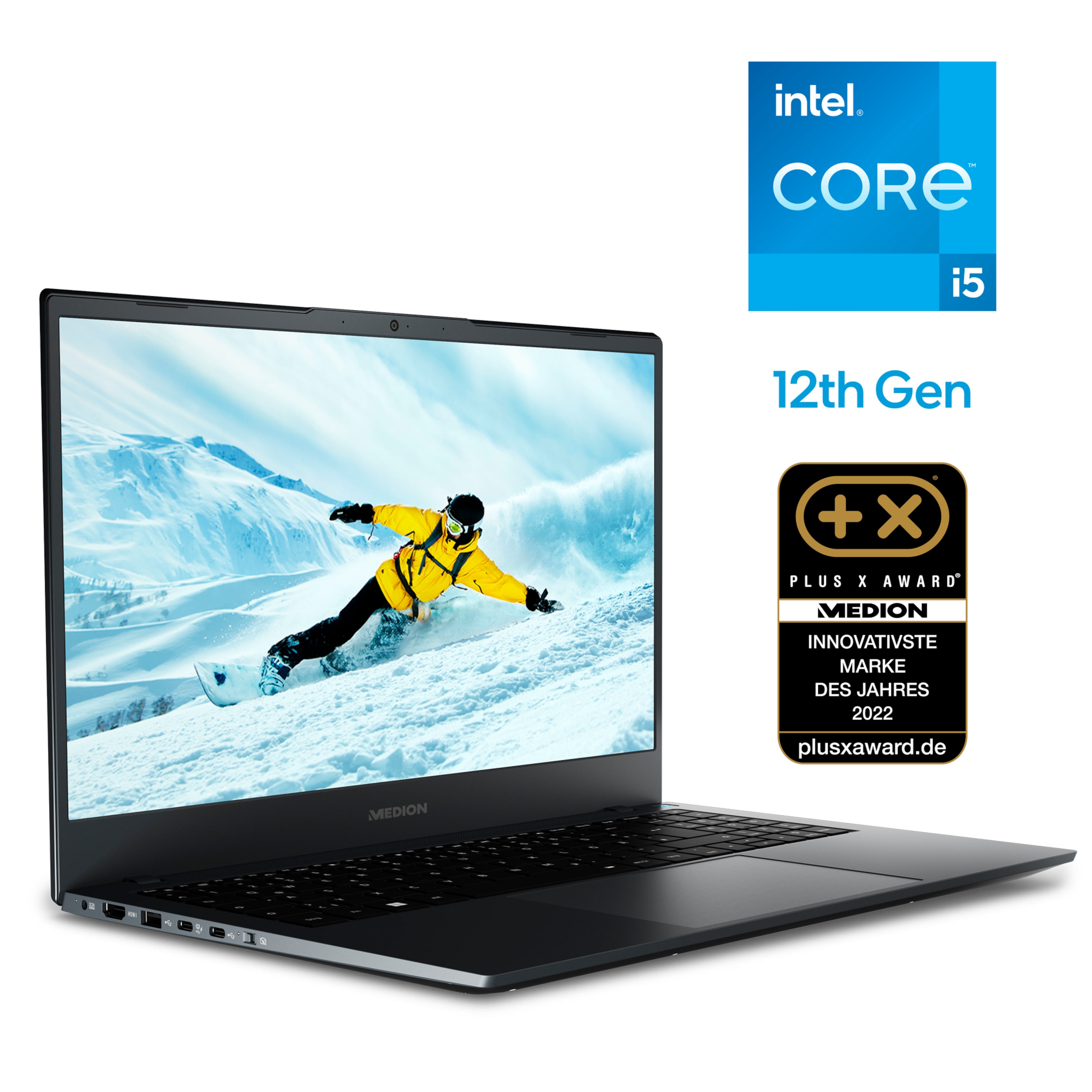 MEDION® E15413 Laptop, Intel® Core™ i5-1235U, Windows 11 Home, 39,6 cm (15,6'') FHD Display, 512 GB SSD, 16 GB RAM