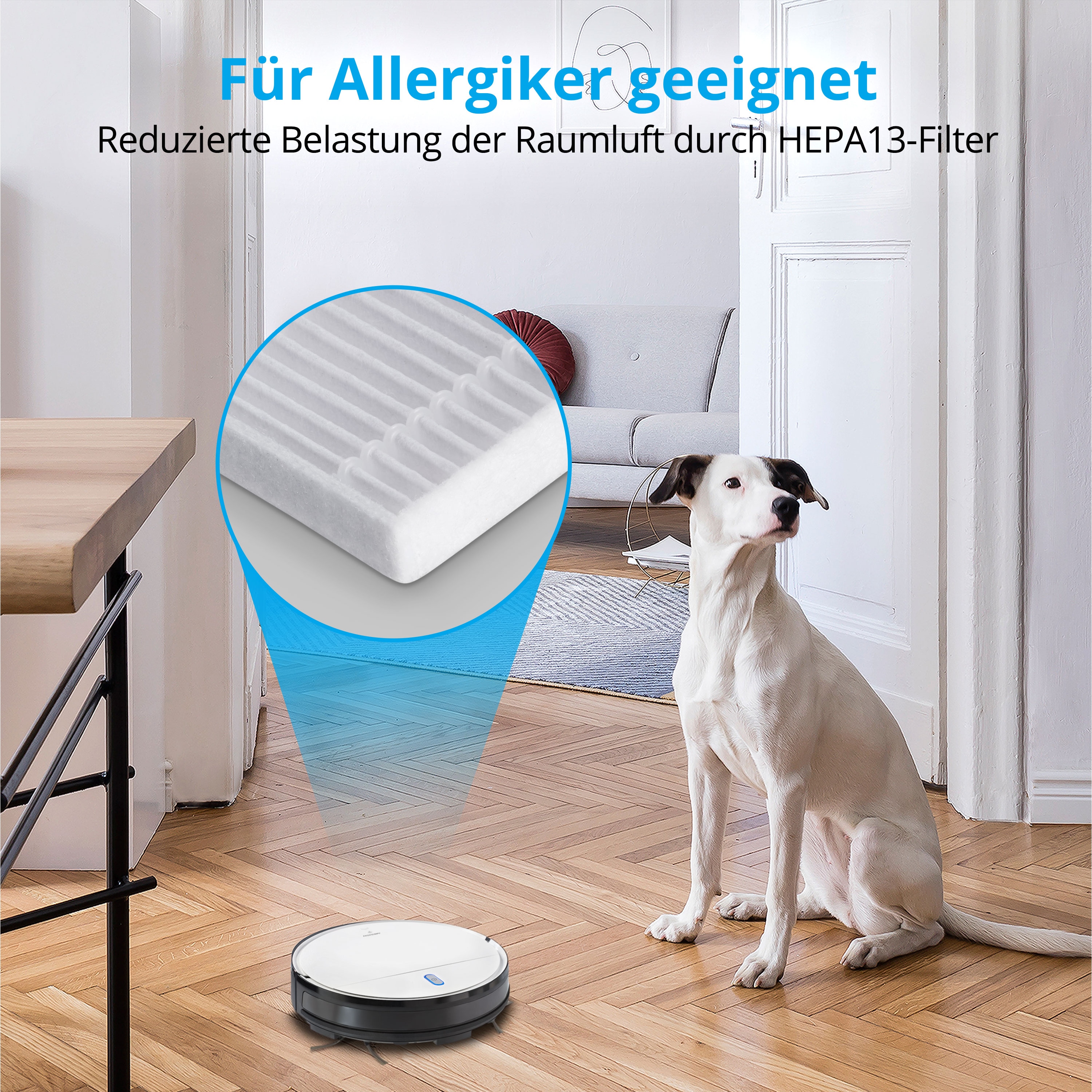 MEDION® Saugroboter S05 SW, App- und Alexa-Steuerung, Saugen und Wischen gleichzeitig, intelligente Navigation, langlebiger BLDC-Motor, 2.000 Pa Saugkraft