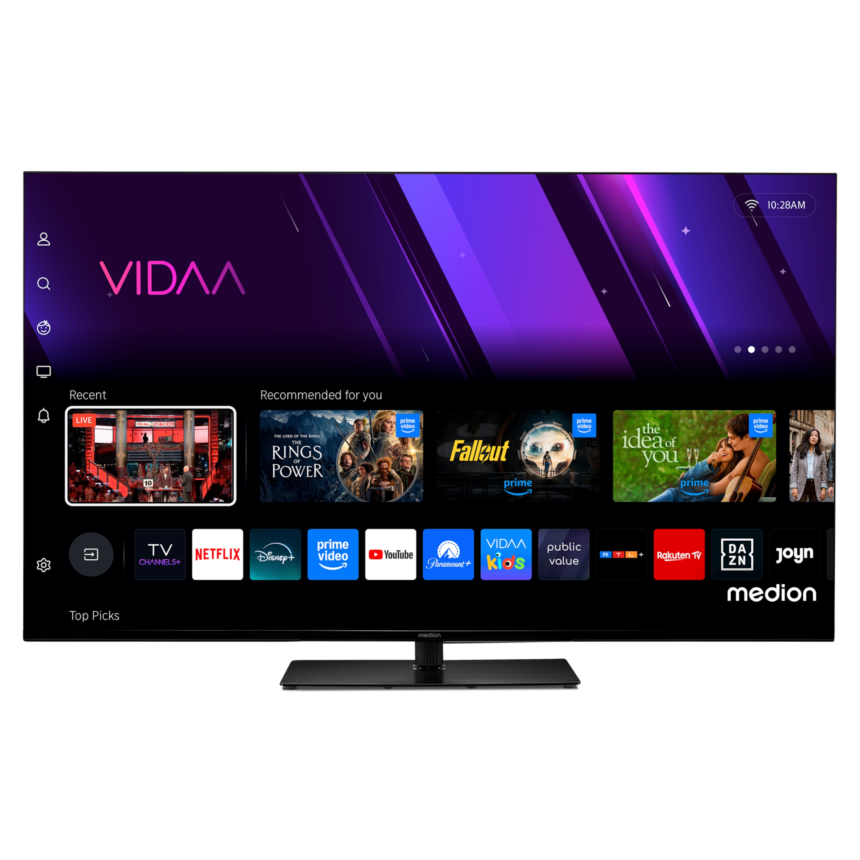 MEDION® LIFE® X8552501 (MD 855300) LCD Smart-TV, 138,8 cm (55'') Ultra HD Display, HDR, Dolby Vision®, MEMC, PVR ready, VIDAA App Store, NETFLIX, Disney+, Paramount+ & Amazon Prime Video App, Bluetooth®, DTS X, Dolby Atmos®, HD Triple Tuner