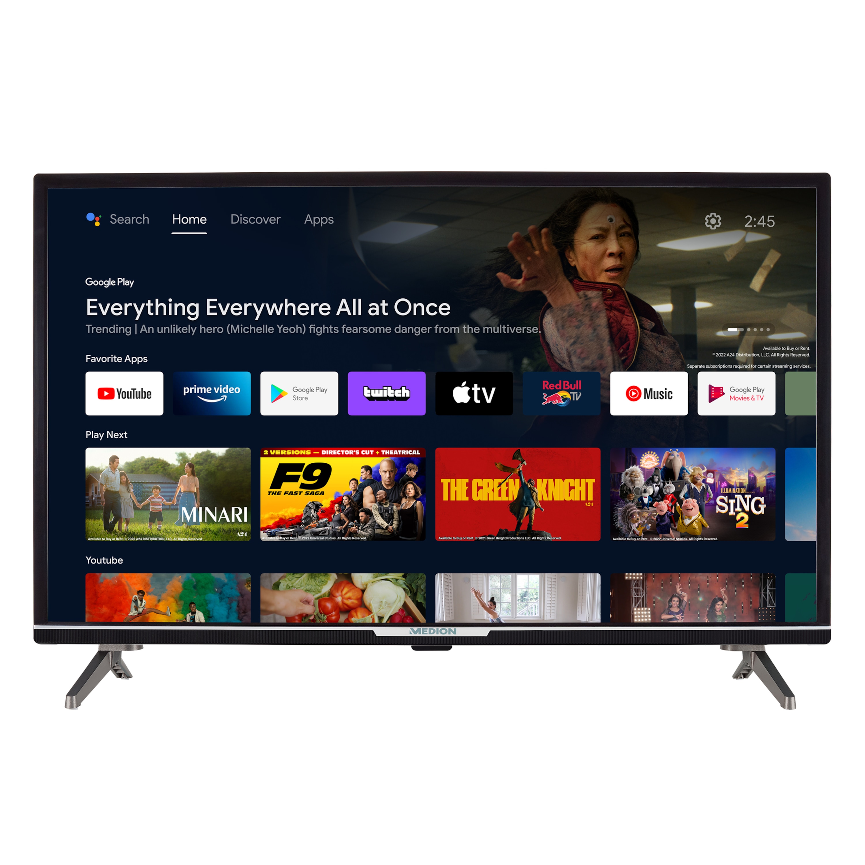 LIFE® P13299 (MD 30050) Android TV | 80 cm (32'') | Full HD-scherm | PVR ready | Bluetooth® | Netflix | Amazon Prime Video