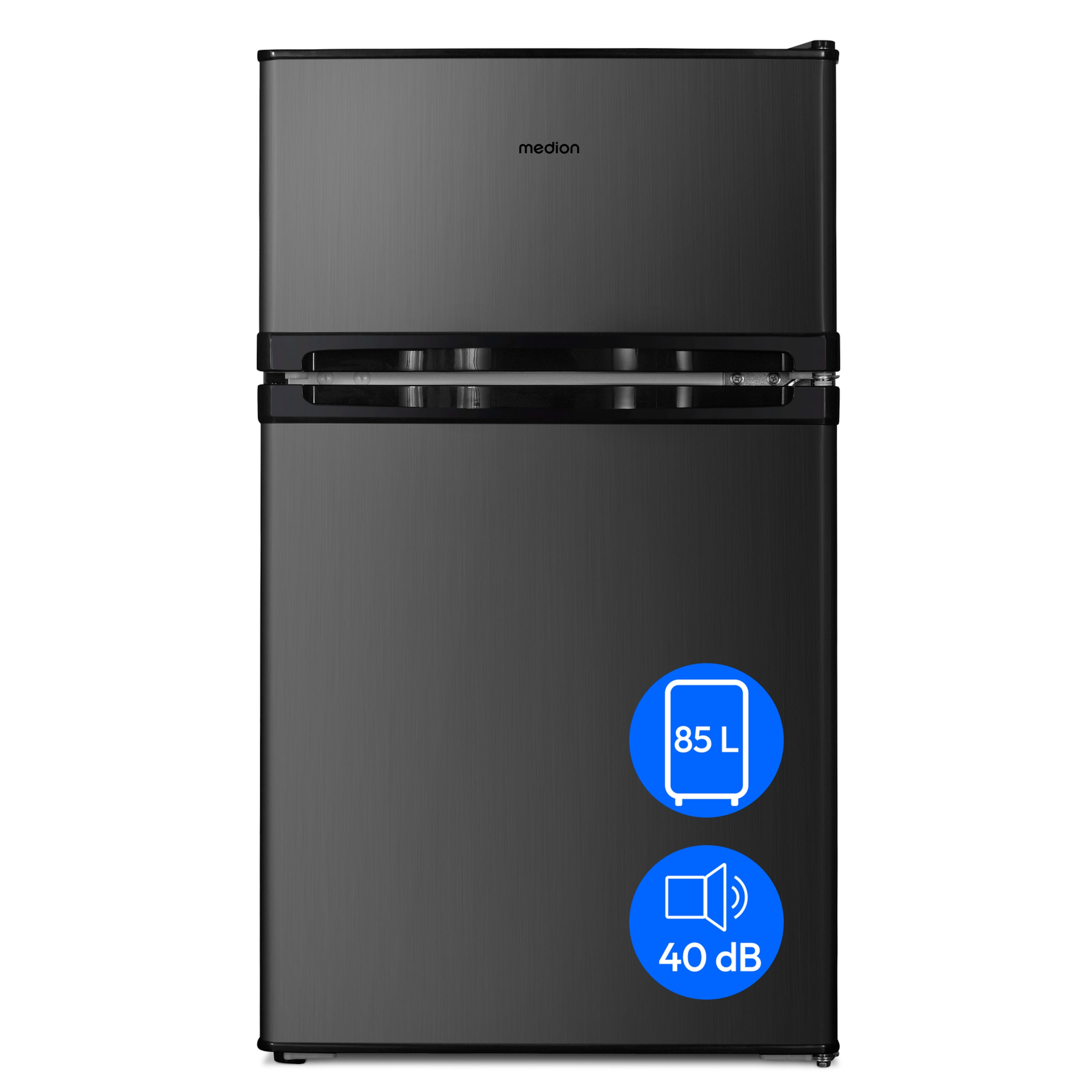 MEDION® LIFE® Mini Kühlschrank mit Gefrierfach MD 37689, Gesamtnutzinhalt 85 L,  Gefrierkapazität  2,4kg/24h, manuelle  Temperaturkontrolle