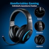 MEDION® ERAZER® Mage X10, Wireless Gaming Headset, klasse Klangqualität, flexibles & abnehmbares Mikrofon, RGB, Kabelbedienelement, bis zu 12 Stunden Laufzeit, kabellos (PC & PS5®) oder kabelgebunden