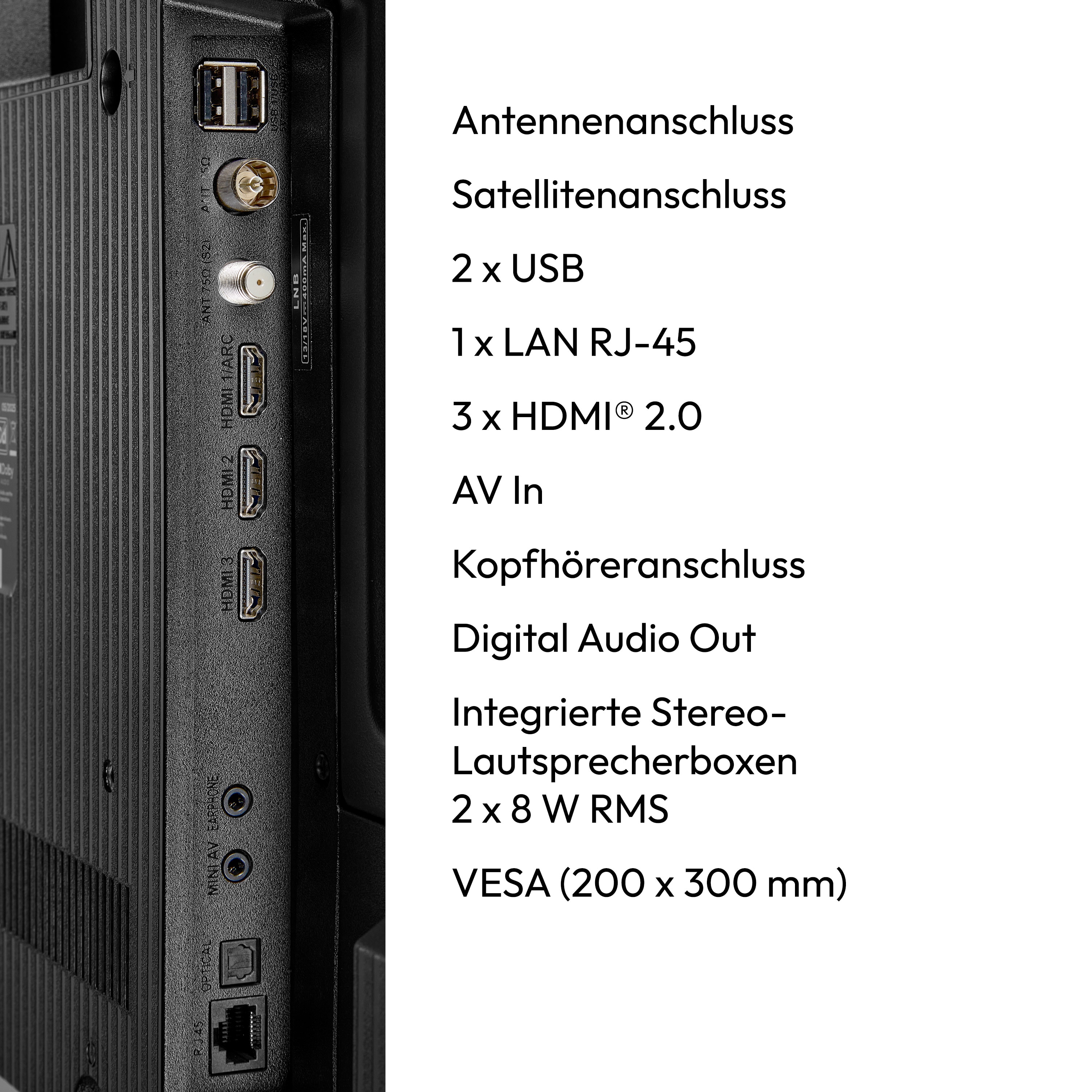 MEDION® LIFE MD 850601 QLED Smart-TV, 125,7 cm (50'') Ultra HD Display, HDR (High Dynamic Range), Dolby Vision®, MEMC, Bluetooth®, PVR ready, NETFLIX, Prime Video, Disney+, DAZN, Paramount+ App, VIDAA App Store, Dolby Atmos®, HD Triple Tuner