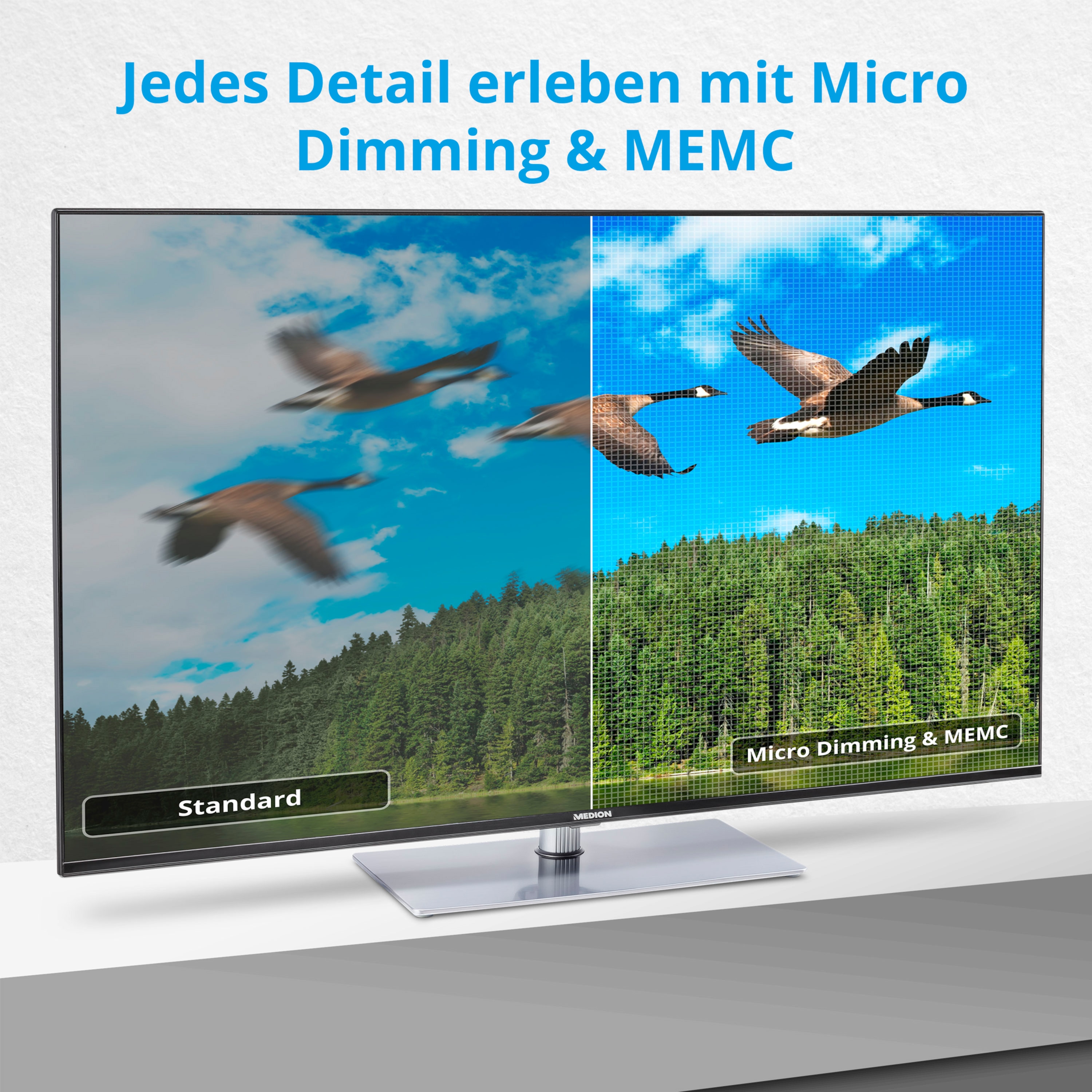 MEDION® LIFE® X15005 125,7 cm (50'') Ultra HD Smart-TV + P61202 TV-Soundbar mit Bluetooth® - ARTIKELSET