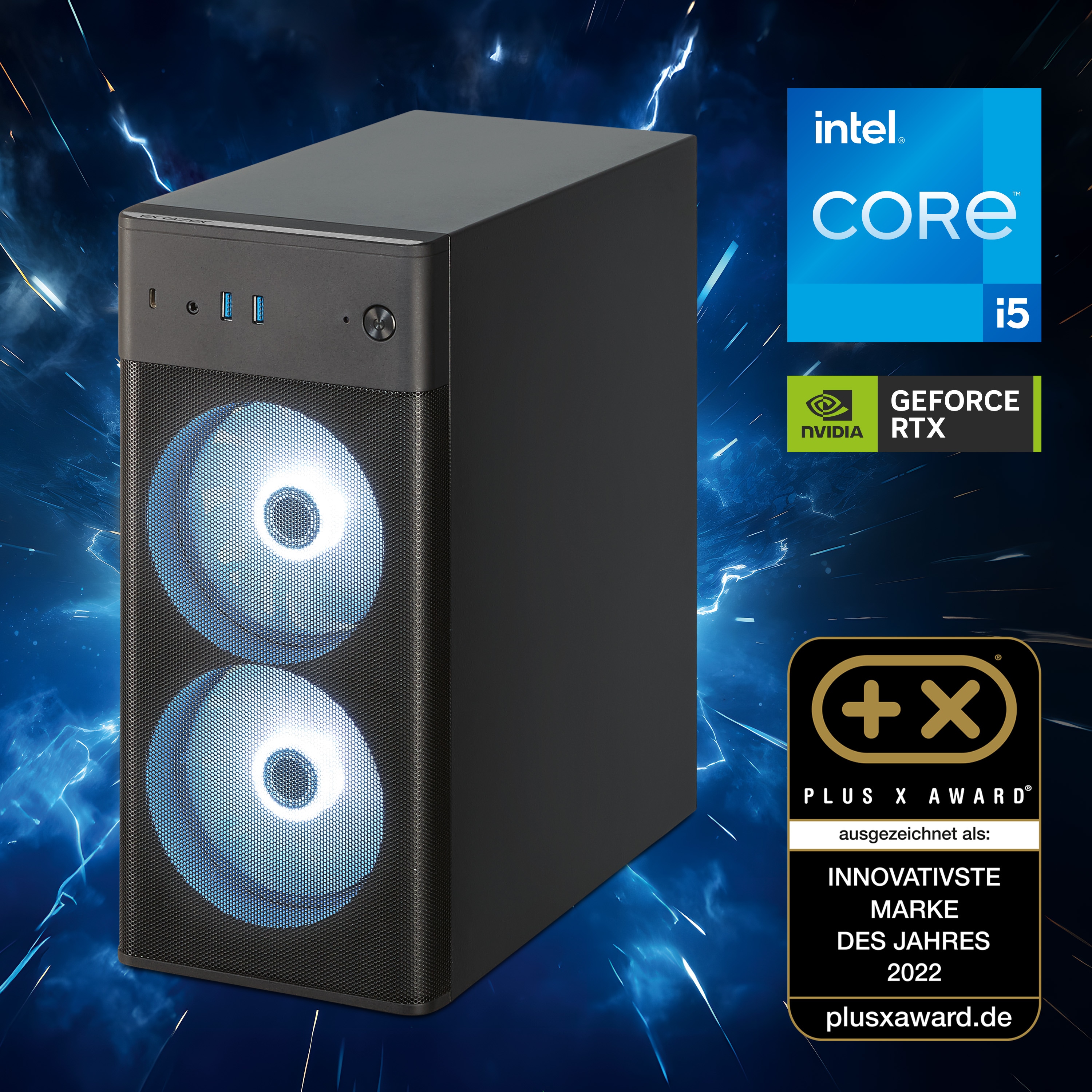 MEDION® ERAZER Recon P40 Core Gaming PC, Intel® Core™ i5-14400, Windows 11 Home, NVIDIA® GeForce RTX™ 5060, 1 TB SSD, 16 GB RAM