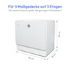 MEDION® LIFE® Tischgeschirrspüler DWT50 (MD 37775), 7 Reinigungsprogramme, Wasseranschluss, für 5 Gedecke, EasyFit Design, Touch-Bedienfeld, LED-Display