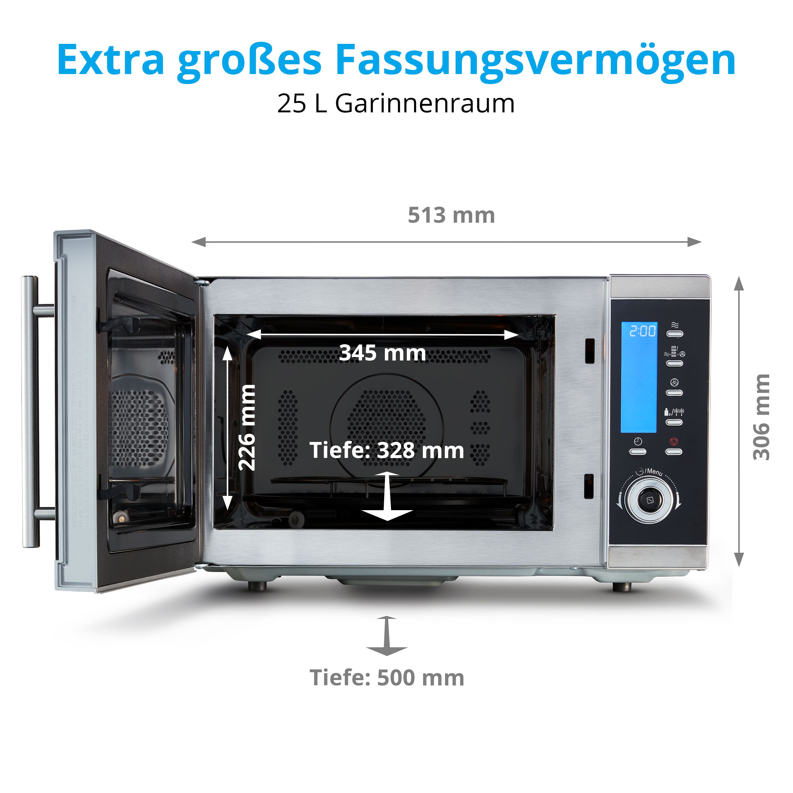 MEDION MD 15501 4in1 Mikrowelle mit Grill Heißluft 25 Liter 900W 1100W