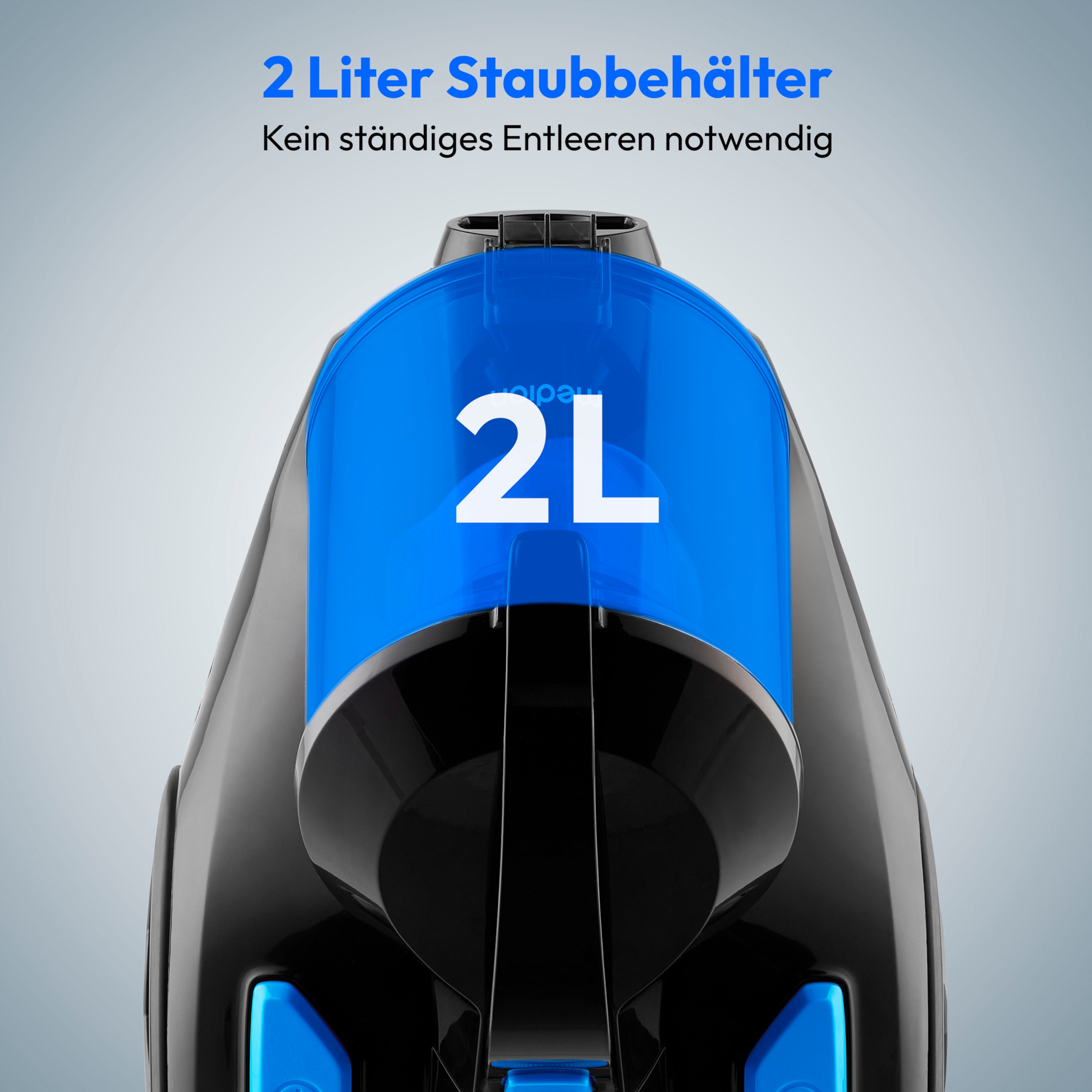 MEDION® E2001 Beutelloser Zyklon-Staubsauger (MD12078), 18 kPa Saugleistung, Staubbehälterkapazität 2 L, HEPA Filter, variable Saugstufen, integriertes Zubehör