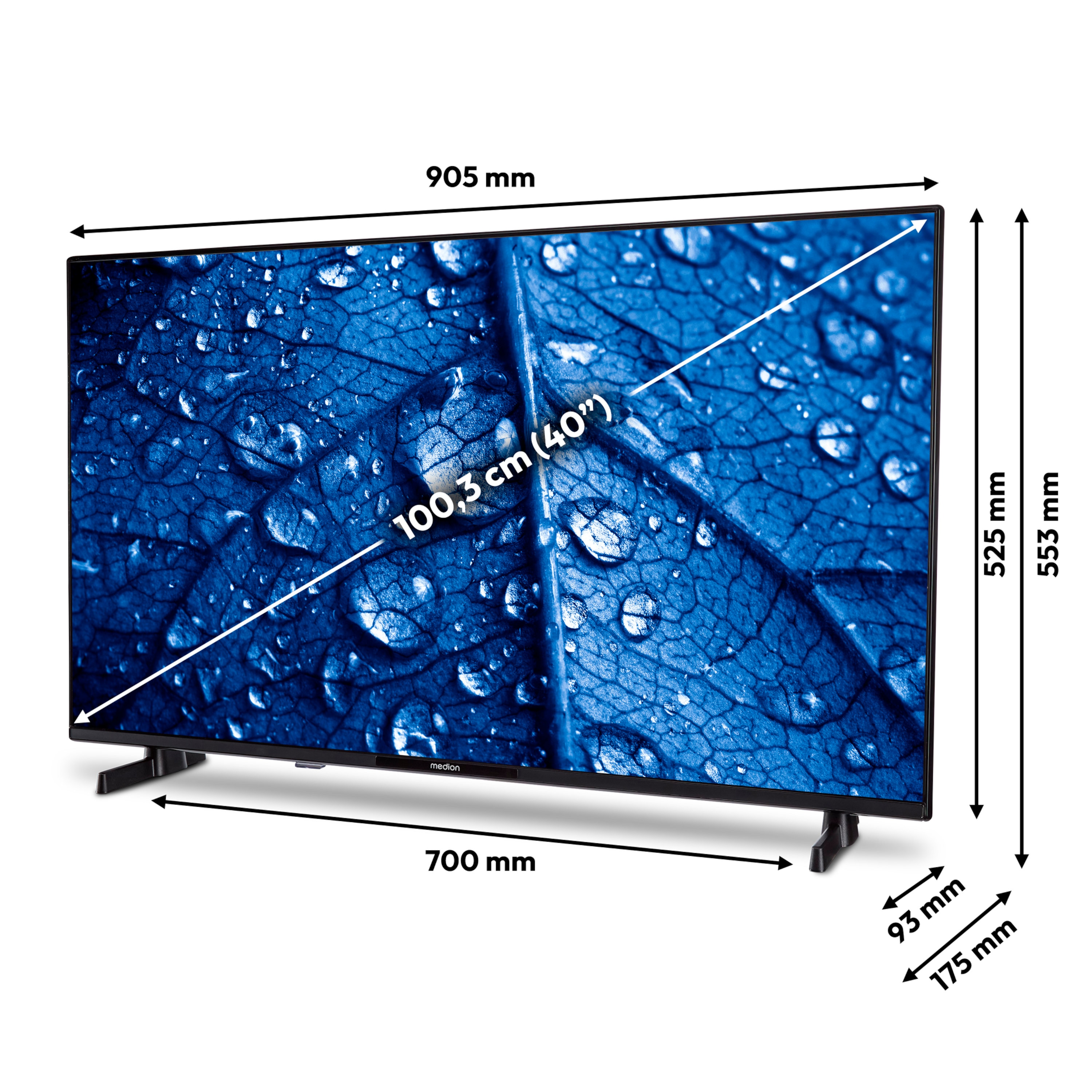 MEDION® LIFE® P8402501 (MD 840101) Smart-TV, 100,3 cm (40'') FHD Display, HDR, PVR ready, Bluetooth®, VIDAA App Store, NETFLIX, Disney+, Paramount+ & Amazon Prime Video App