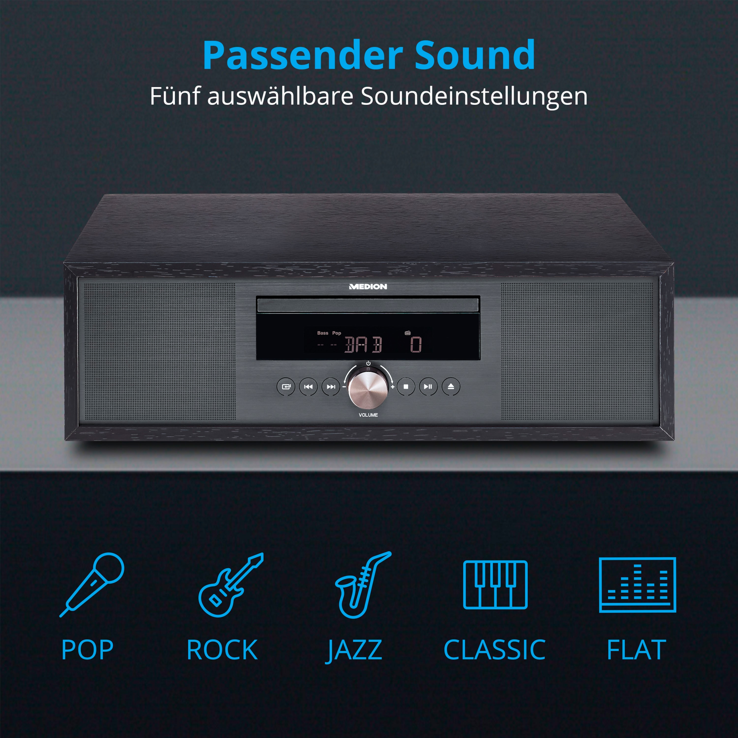 MEDION® LIFE® P64145 All-in-One Audio System, DAB /PLL-UKW Stereo-Radio ...