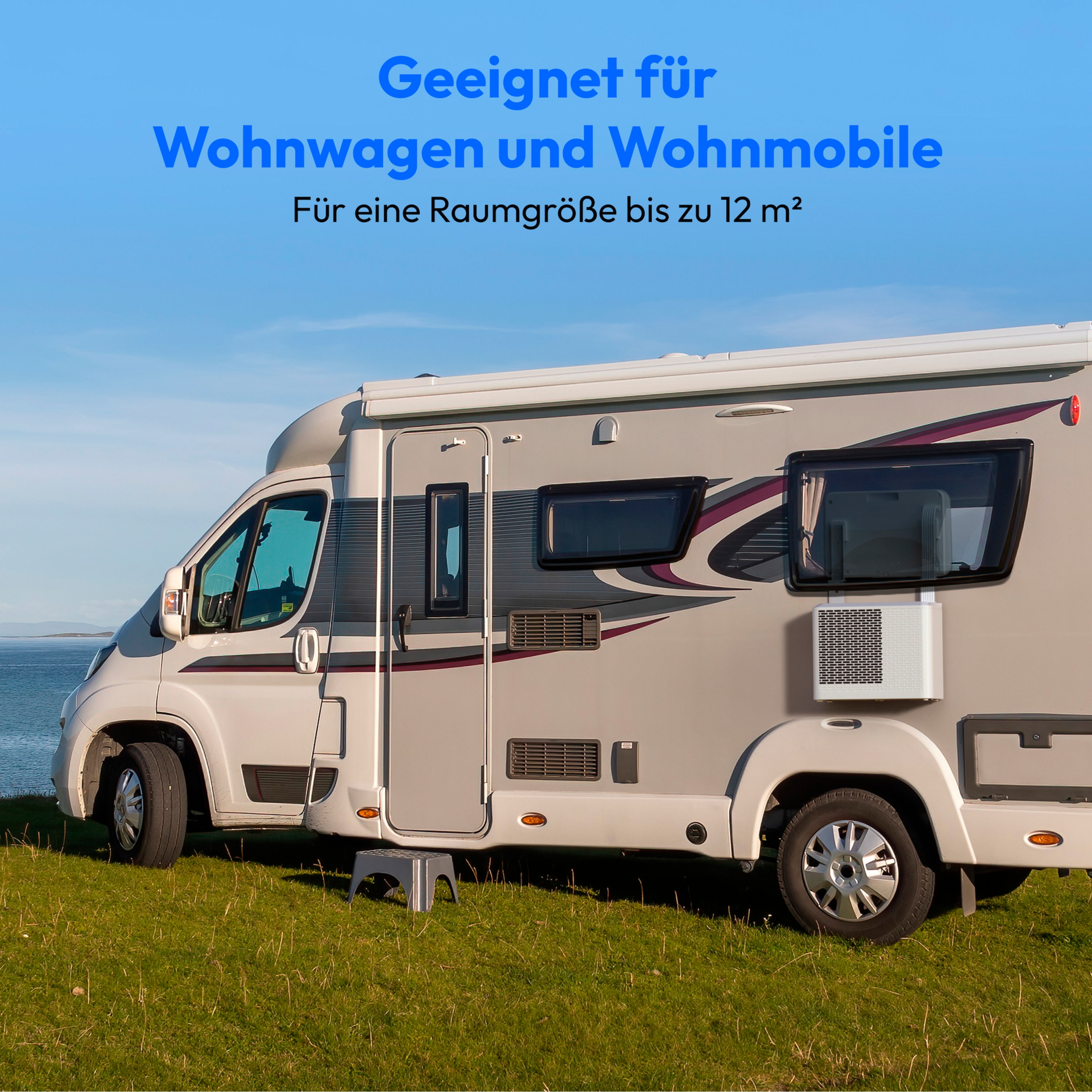 MEDION® LIFE P502 Smarte Camping-Klimaanlage (MD 37735), 5.000 BTU Kühlleistung, App- und Sprachsteuerung, für Räume bis zu 12 qm, R290 (Propan) als Kühlmittel