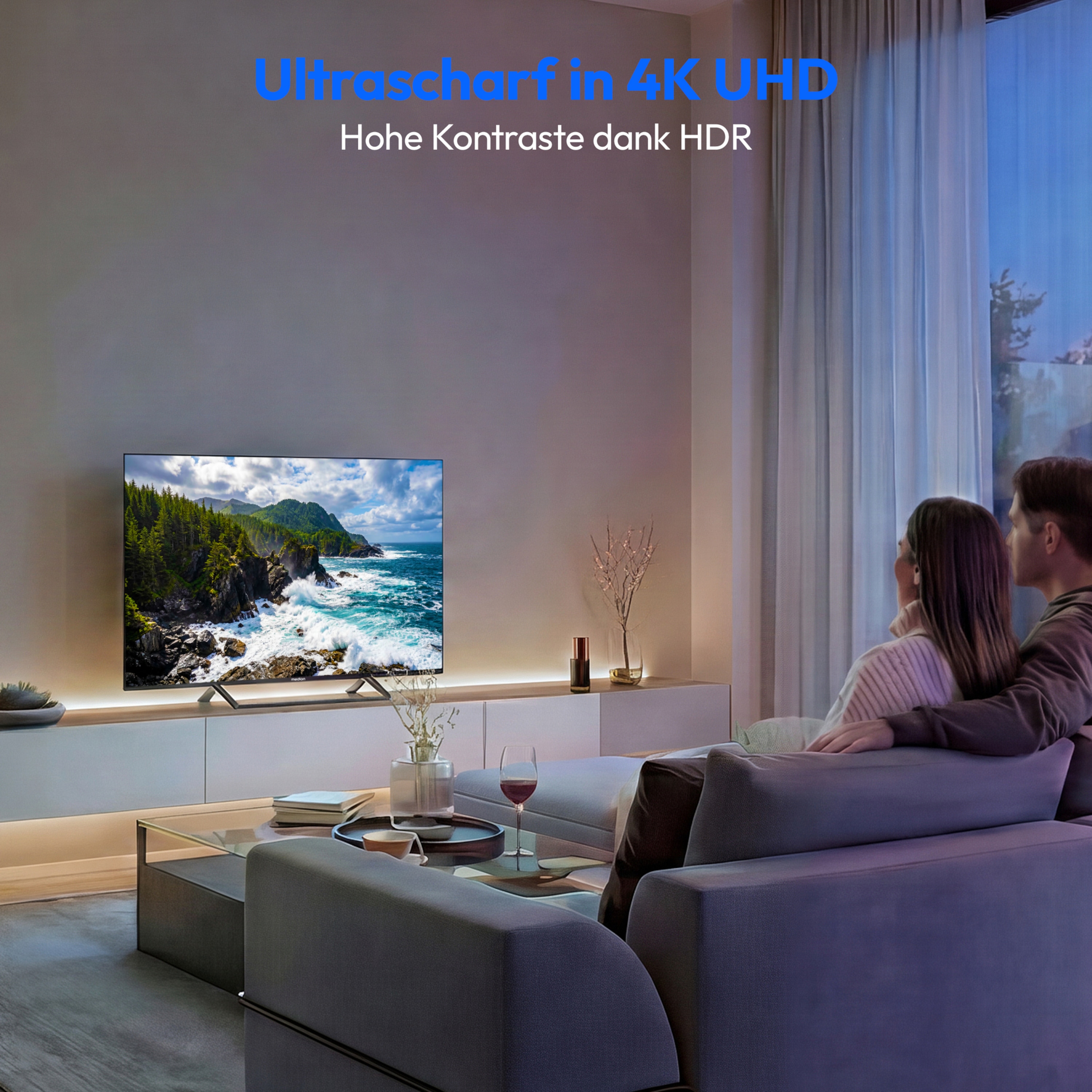 MEDION® LIFE MD 843401 Google TV™ (2026), 108 cm (43'') Ultra HD Display, HDR (High Dynamic Range), Dolby Vision®, MEMC, Bluetooth®, PVR ready, Netflix, Prime Video, Disney+, App Store