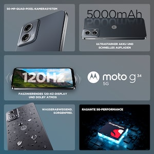 MOTOROLA moto g34 5G, 128 GB, Black