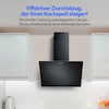 MEDION® Kopffreie Glas-Dunstabzugshaube MD 37774, Breite 60cm, LED-Beleuchtung, 3 Geschwindigkeitsstufen, Steuerung per Touch oder mit Gesten