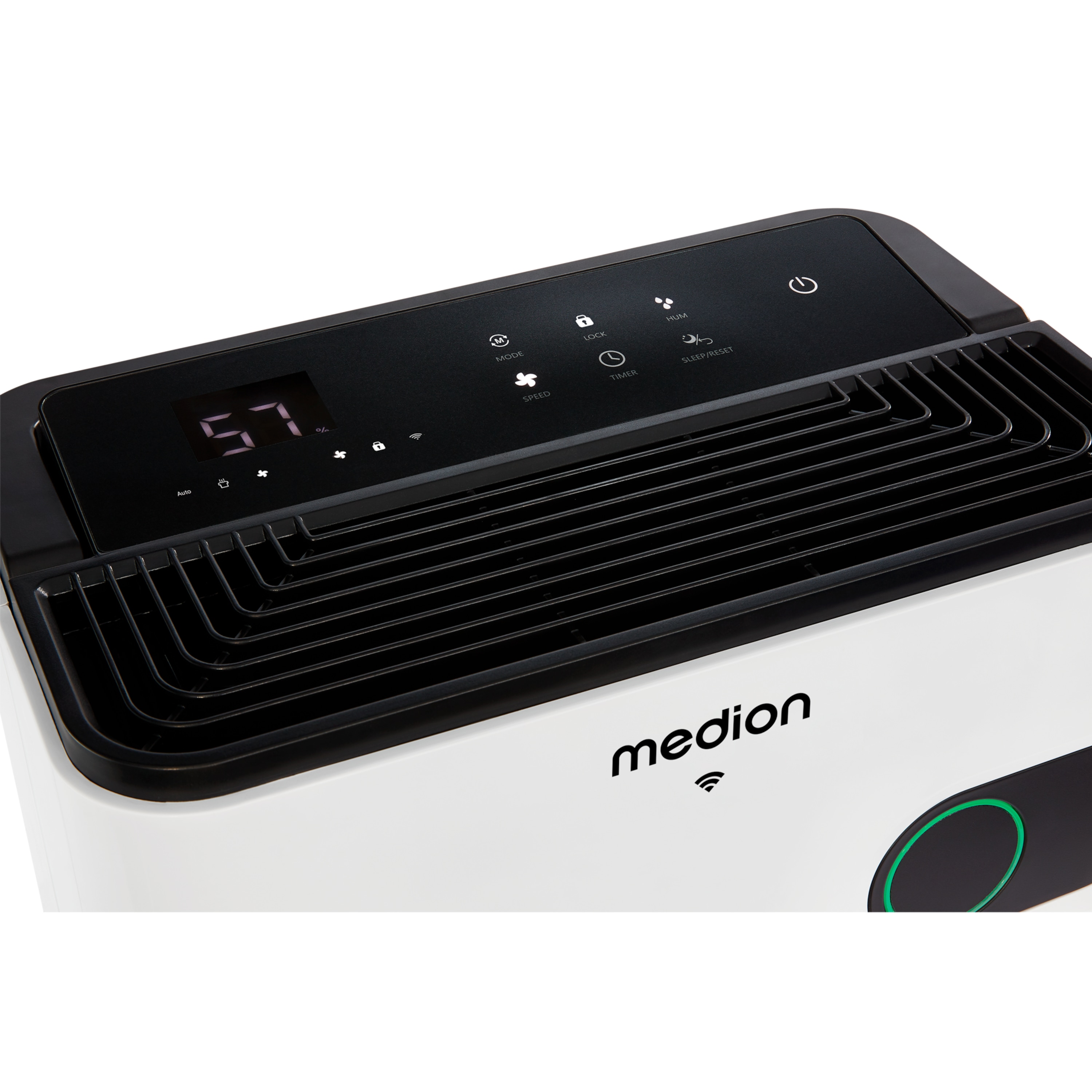 MEDION® Smarter Luftentfeuchter DH30 (MD12044), Steuerung per App, Leistung max. 280W, Volumen Wassertank ca. 5L, 2 Geschwindigkeitsstufen, Touch-Bedienung