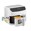 MEDION® LIFE® P20 XXL Twin Matt Doppelzonen-Heißluftfritteuse MD11760, 100 Rezepte in der Life+ App, 2 separate Garzonen, 9 Automatikprogramme, 8,7 L Gesamt-Nutzinhalt, 2.600 Watt, Temperatur einstellbar bis 200 °C